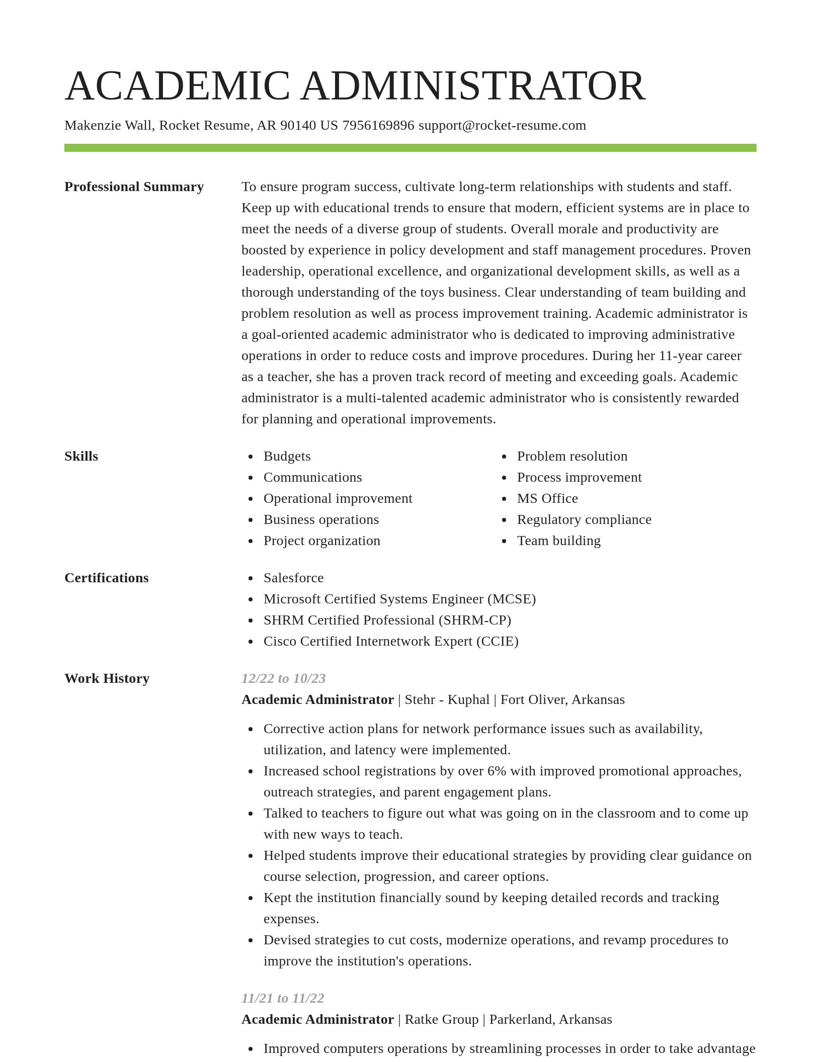 Smart resume template