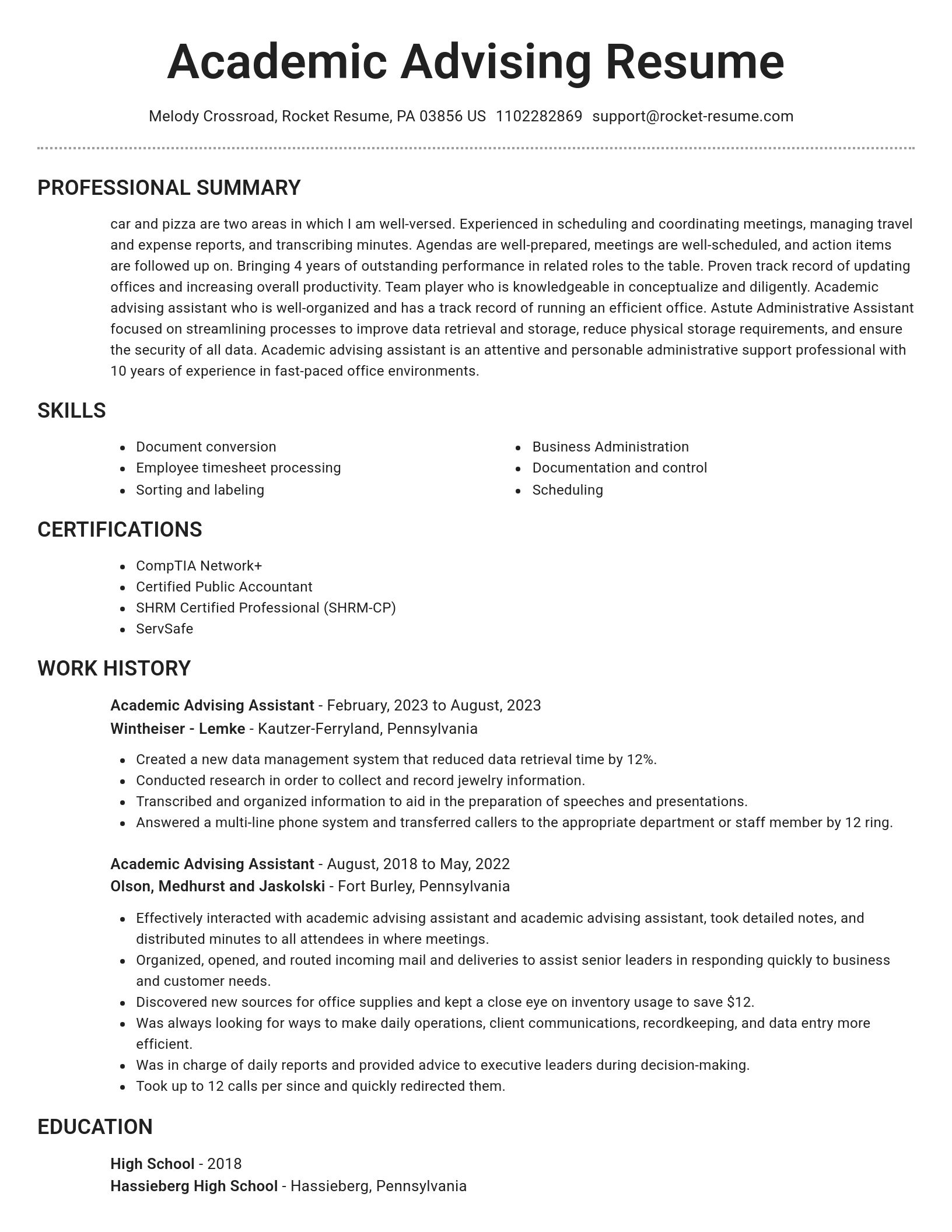 Brilliant resume template