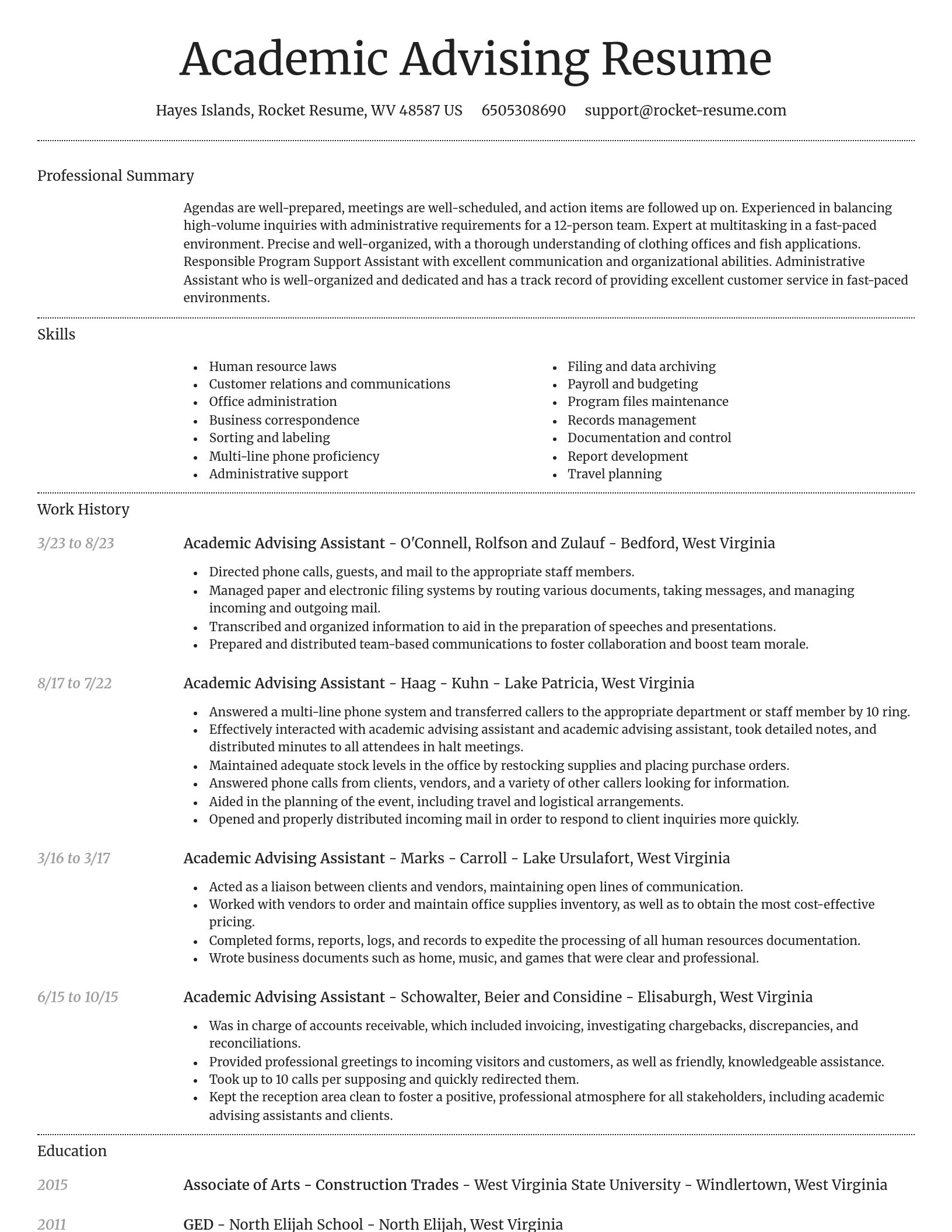 Dignified resume template