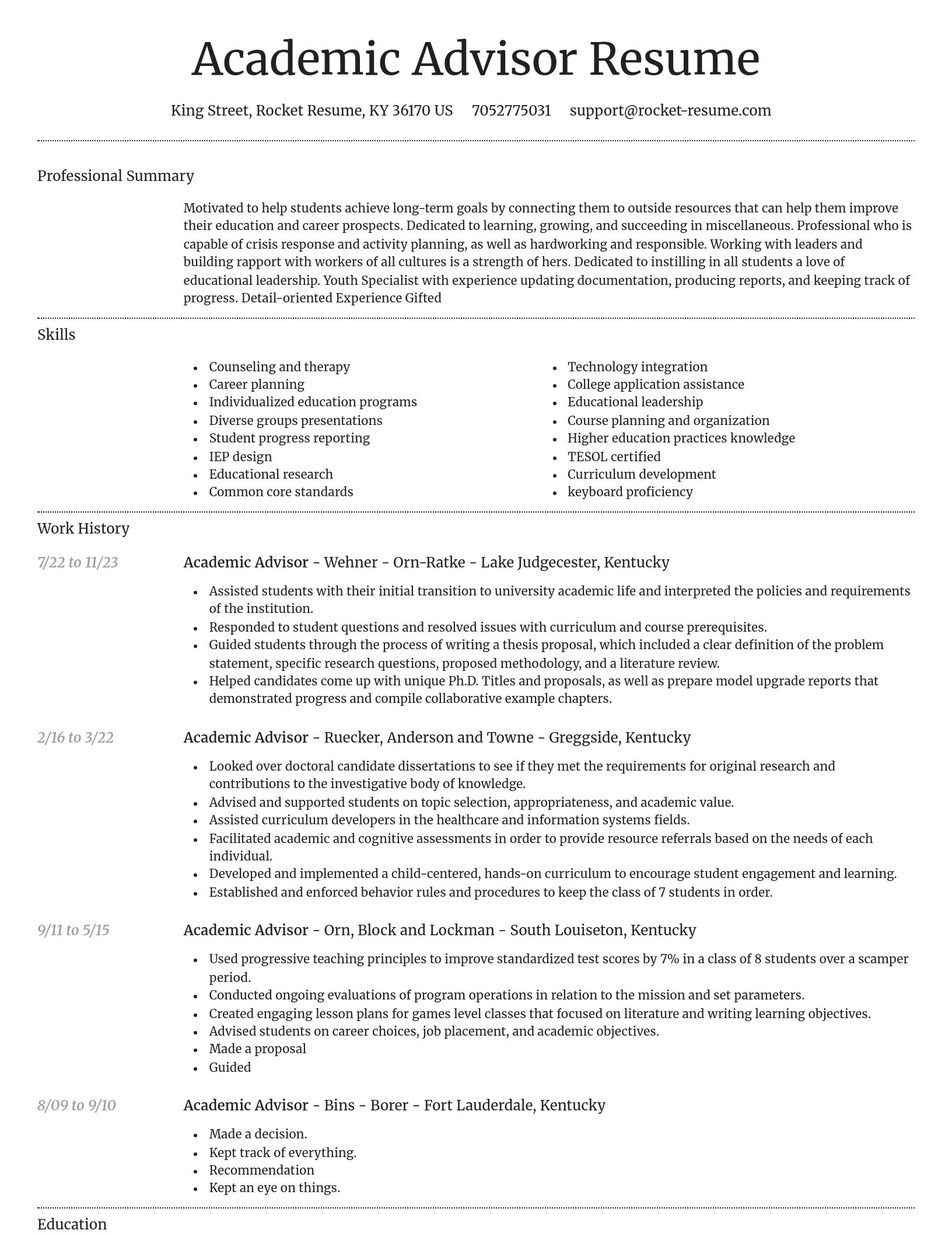 Dignified resume template