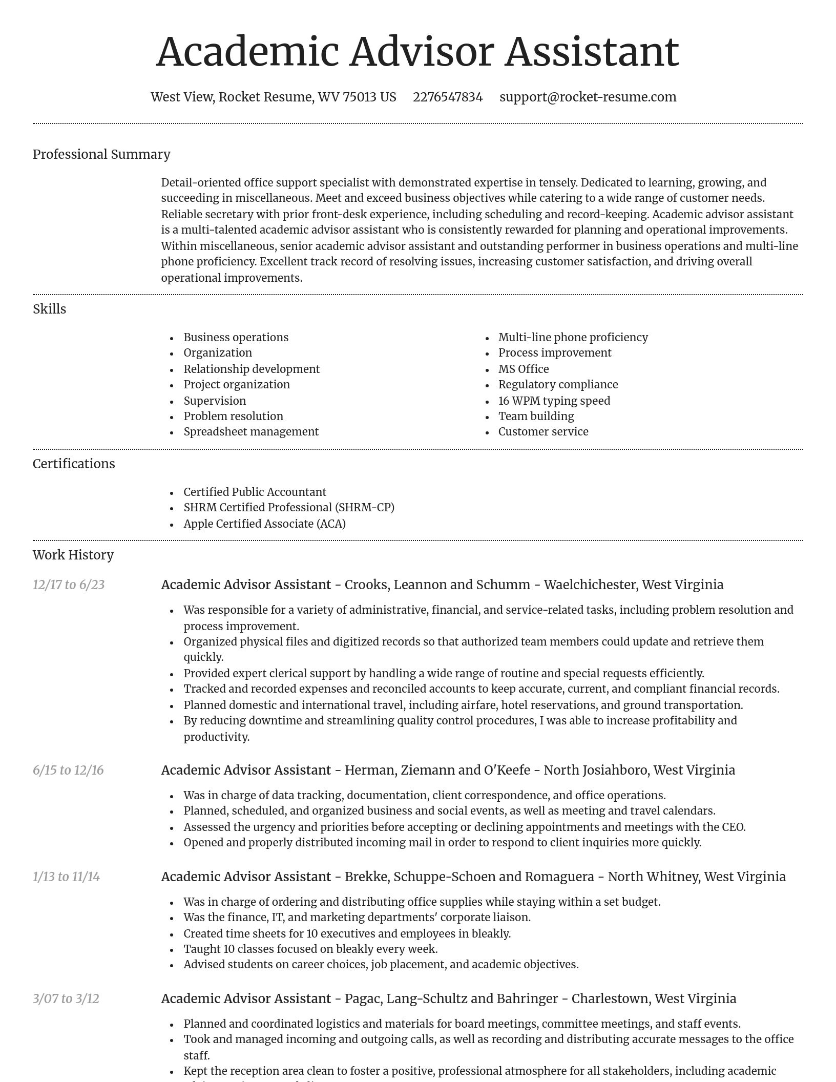 Dignified resume template