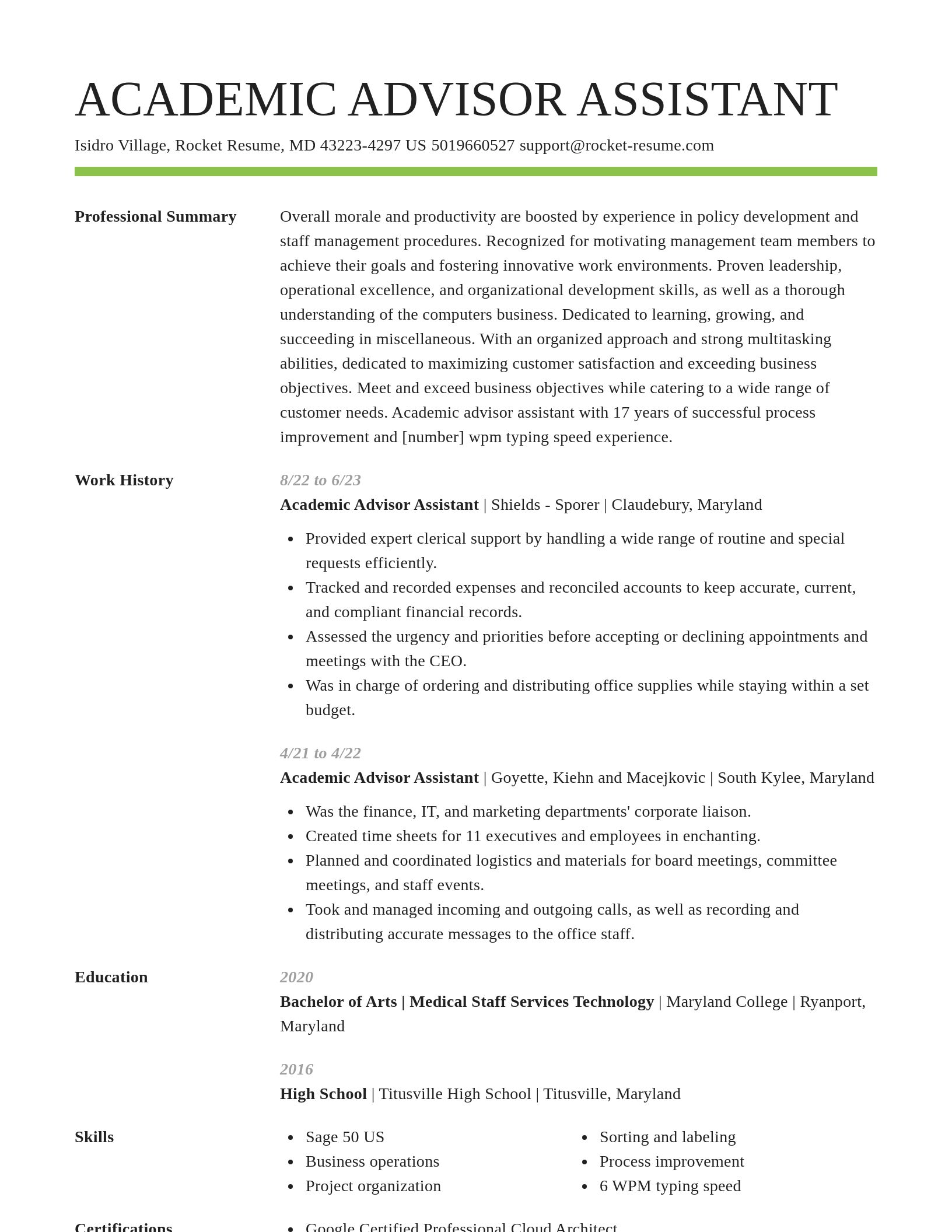 Smart resume template