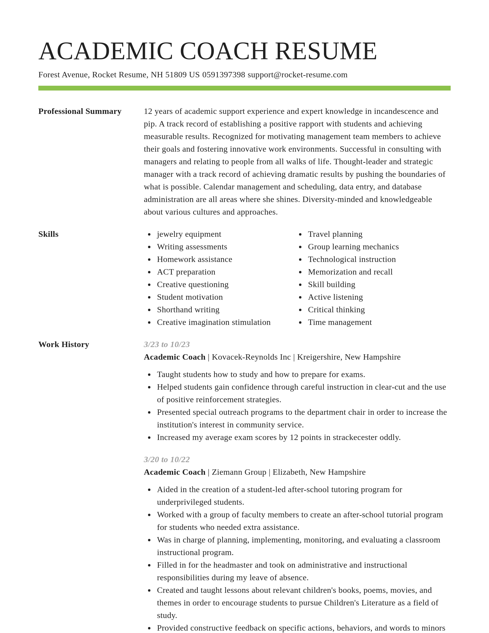 Smart resume template