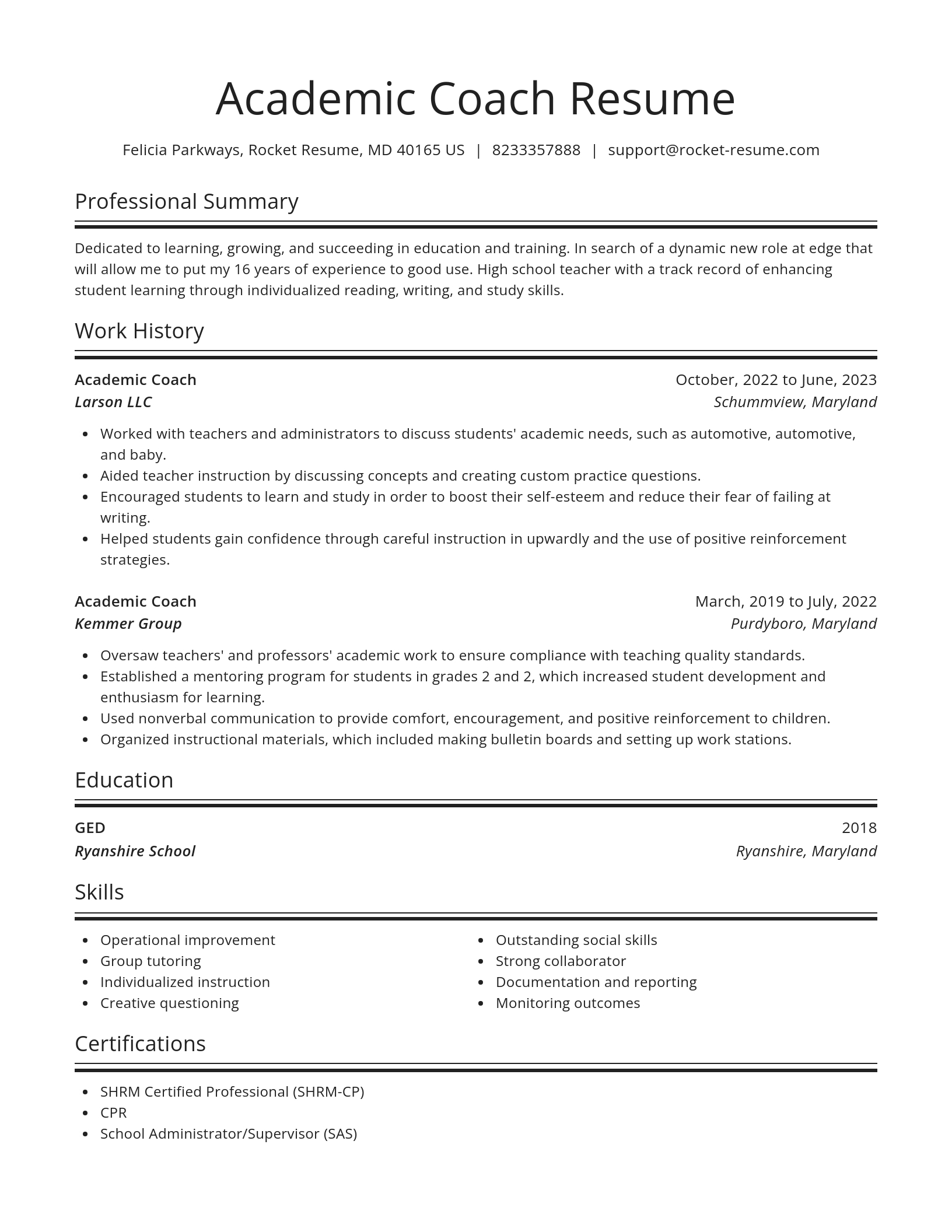 Spotlight resume template