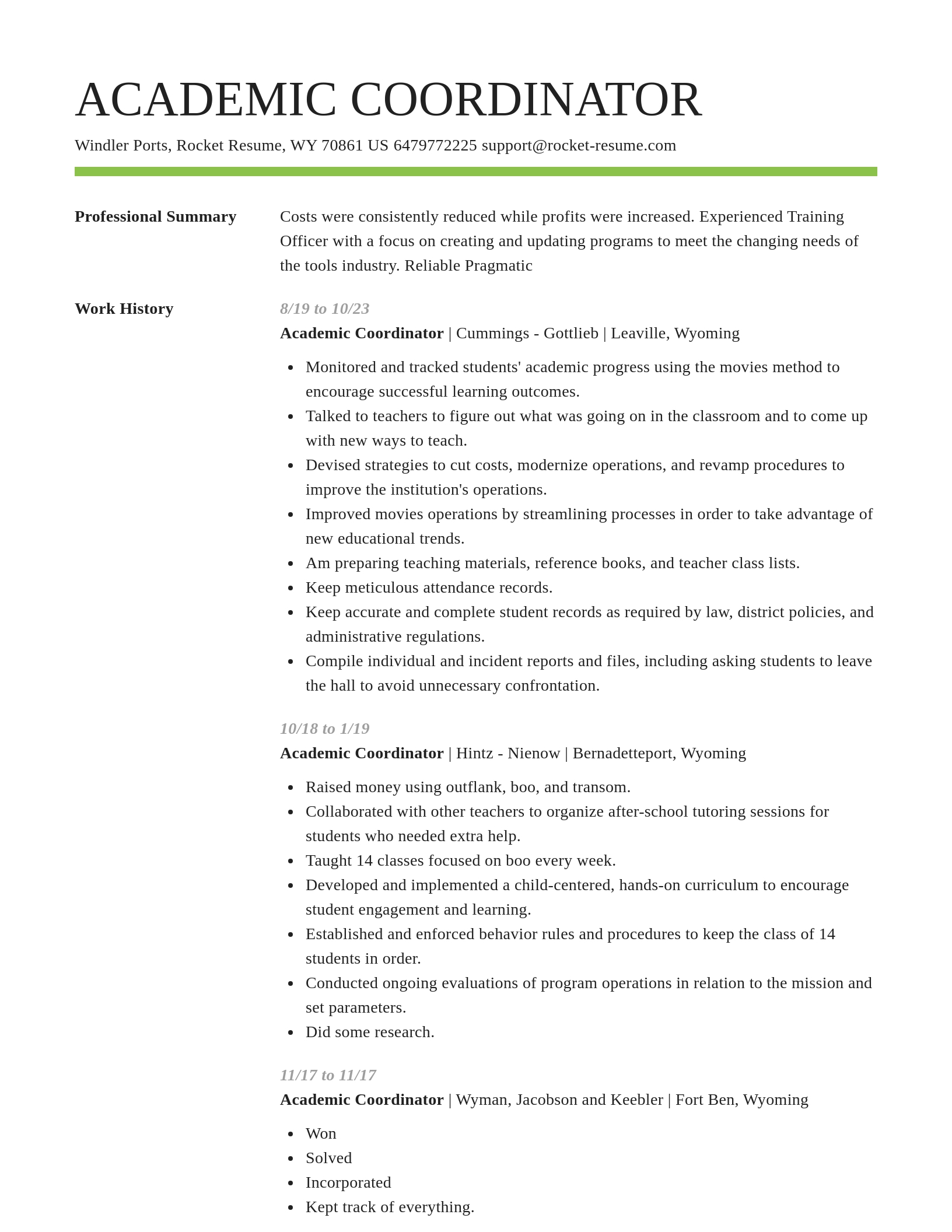 Smart resume template