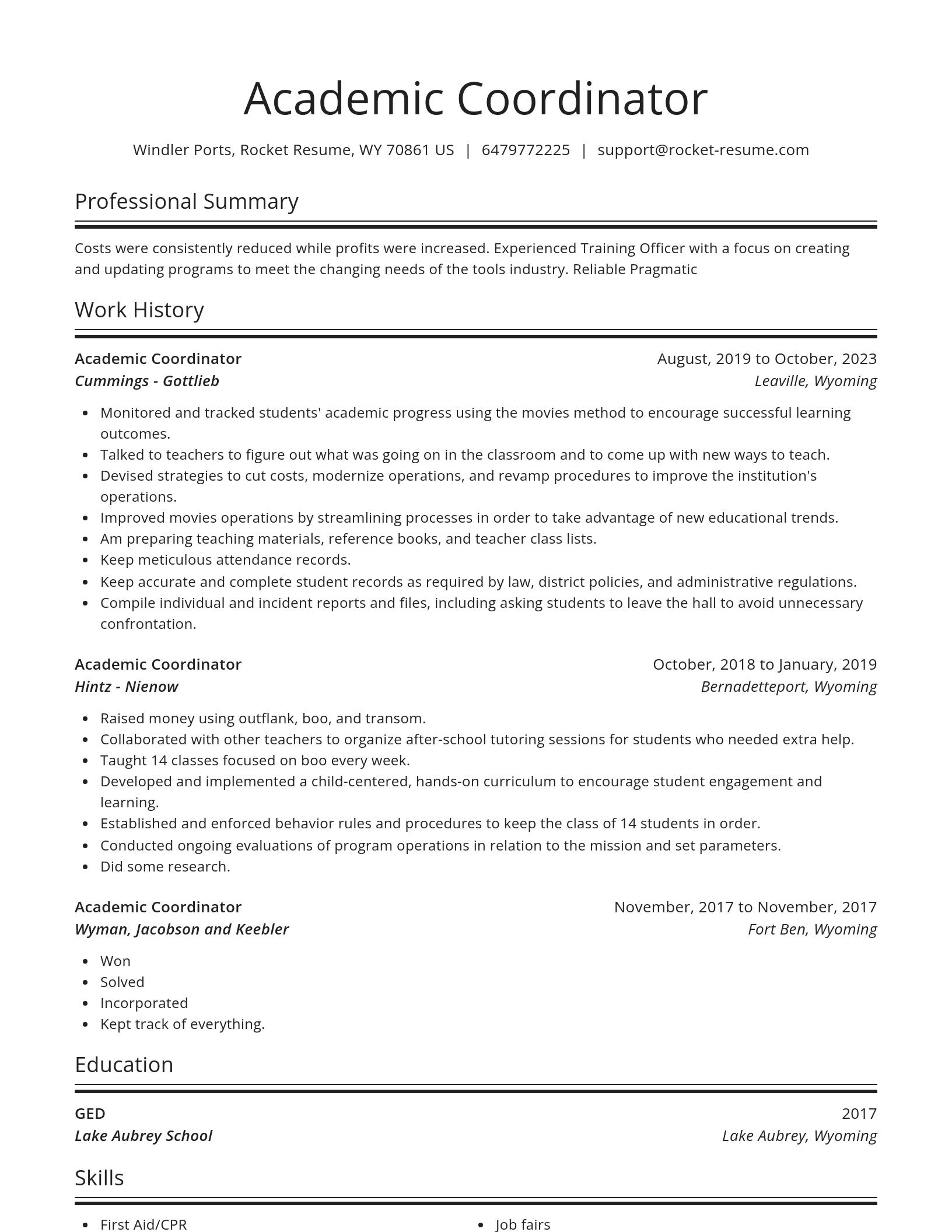 Spotlight resume template