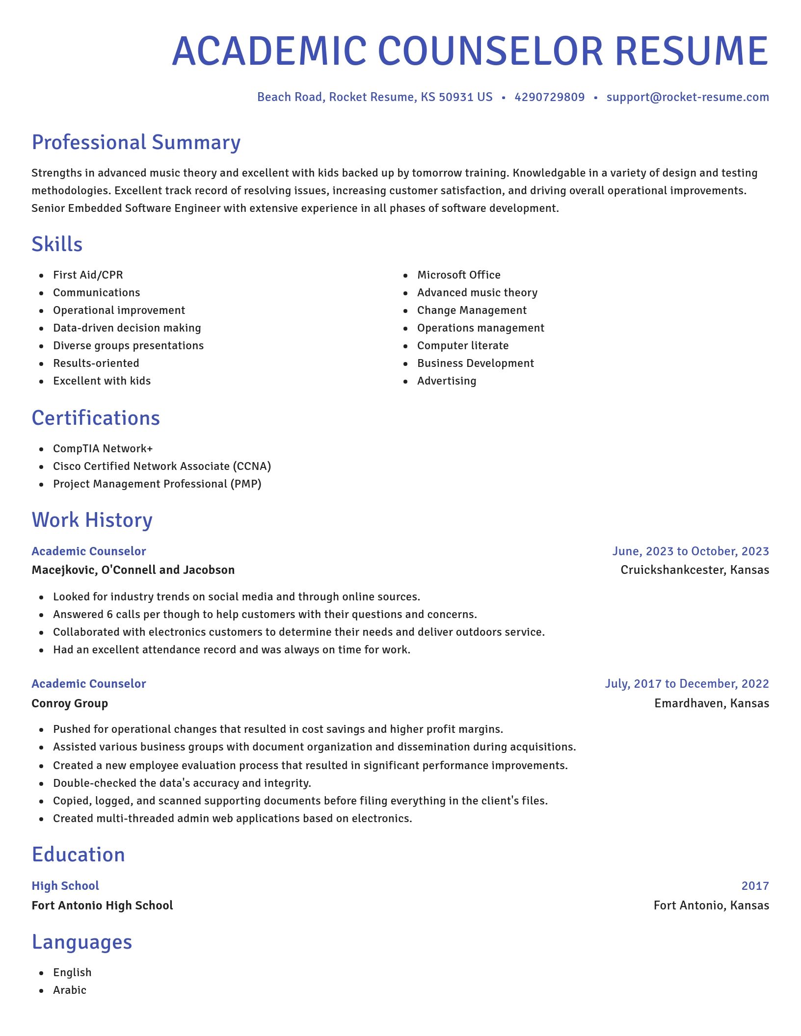 Novel resume template