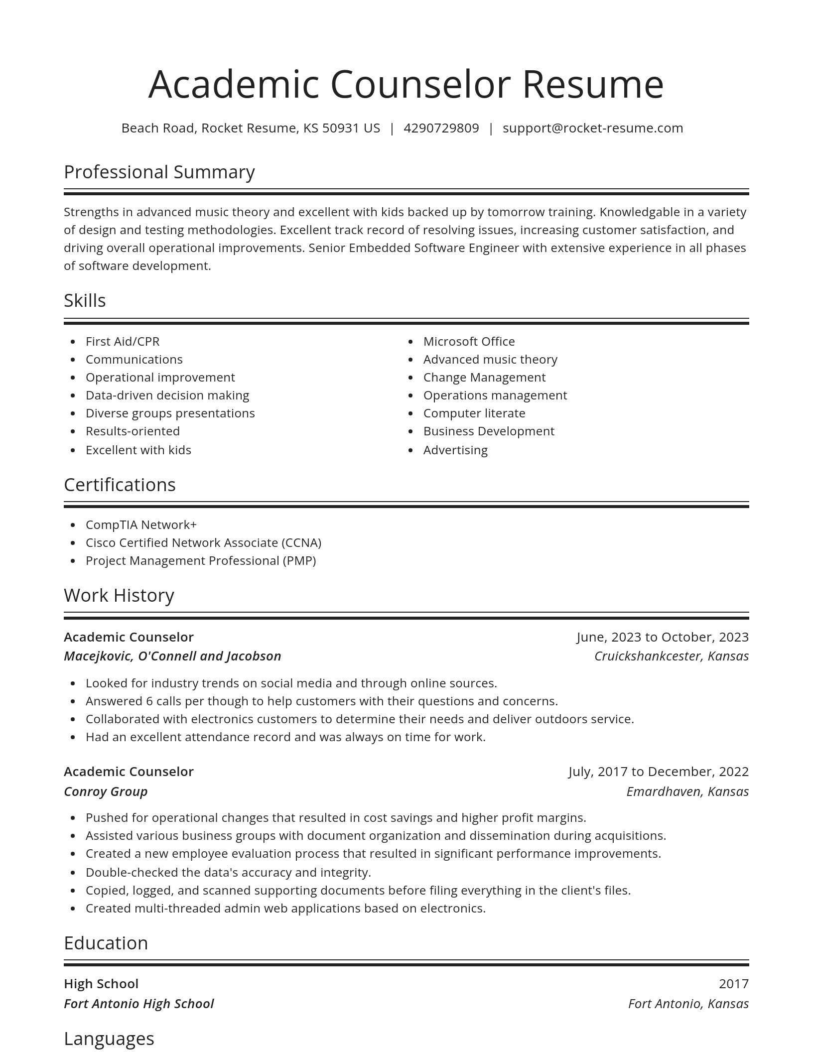 Spotlight resume template