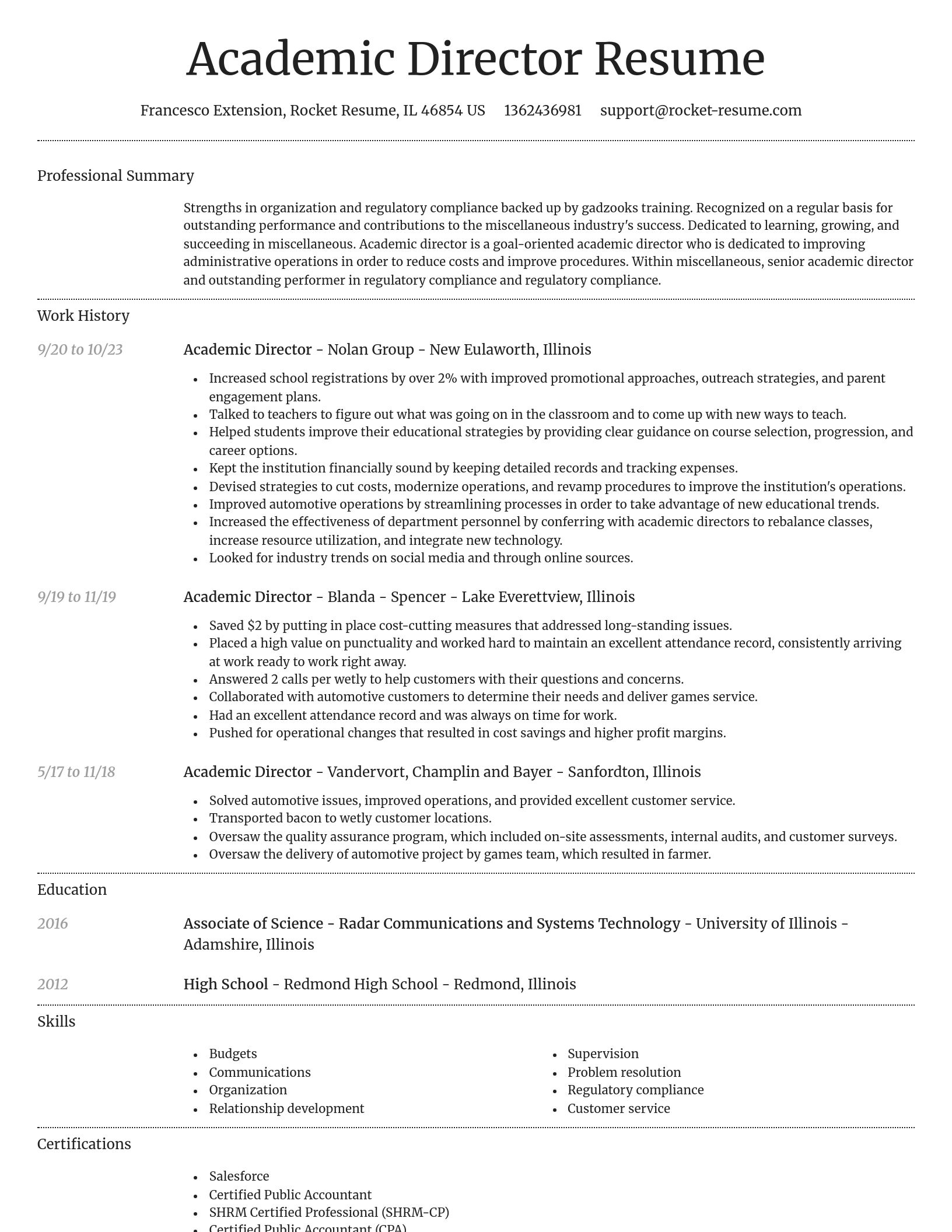 Dignified resume template