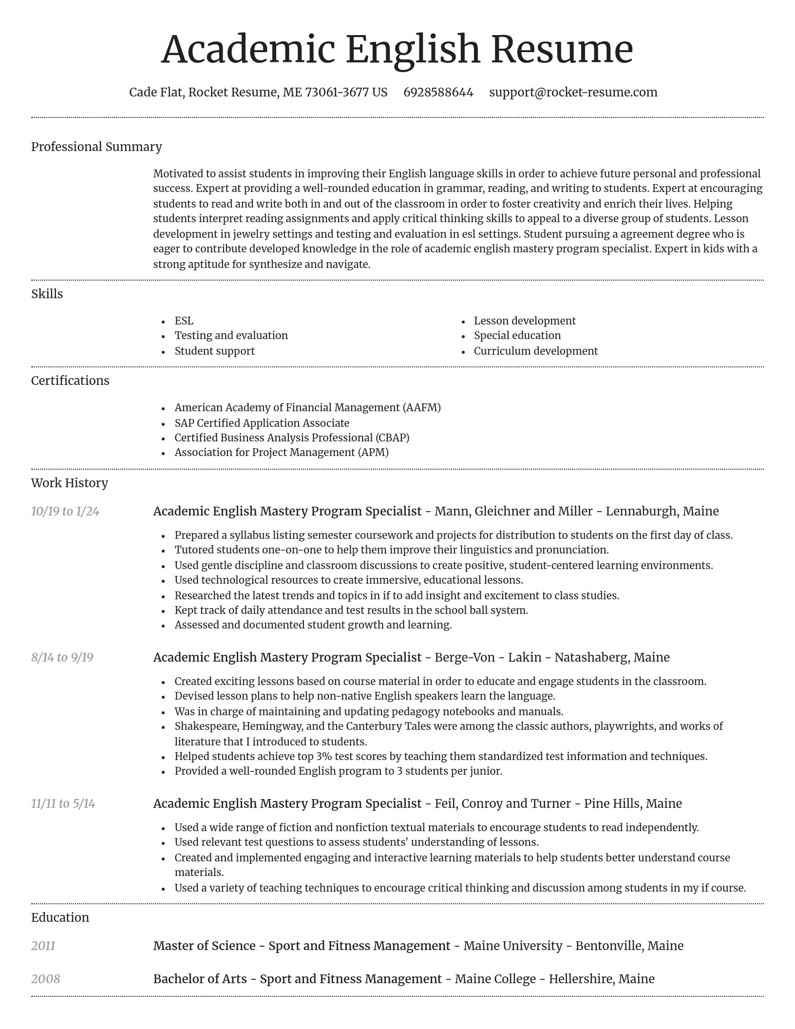 Dignified resume template