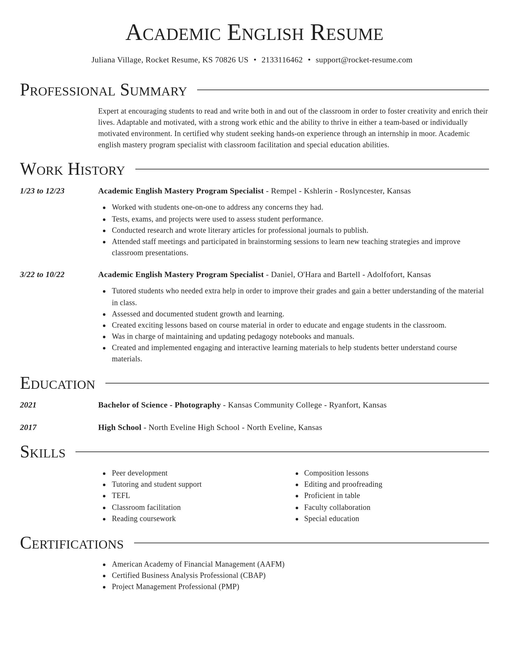 Director resume template