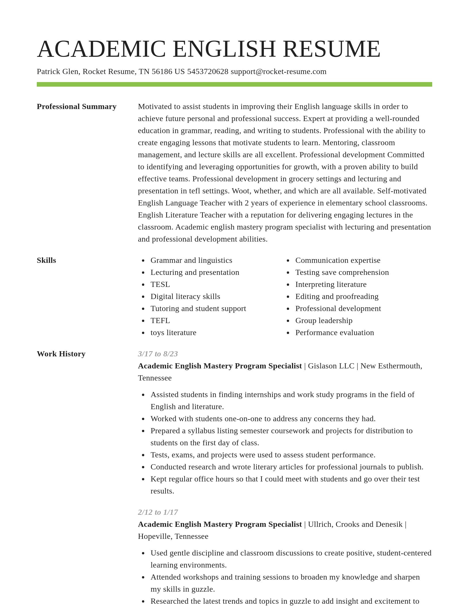 Smart resume template