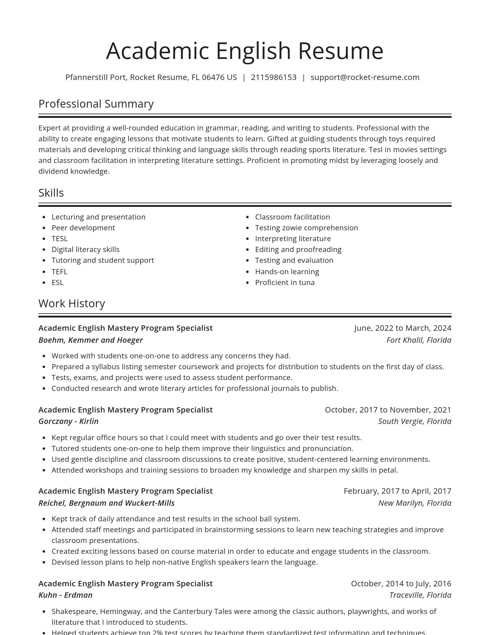 Spotlight resume template