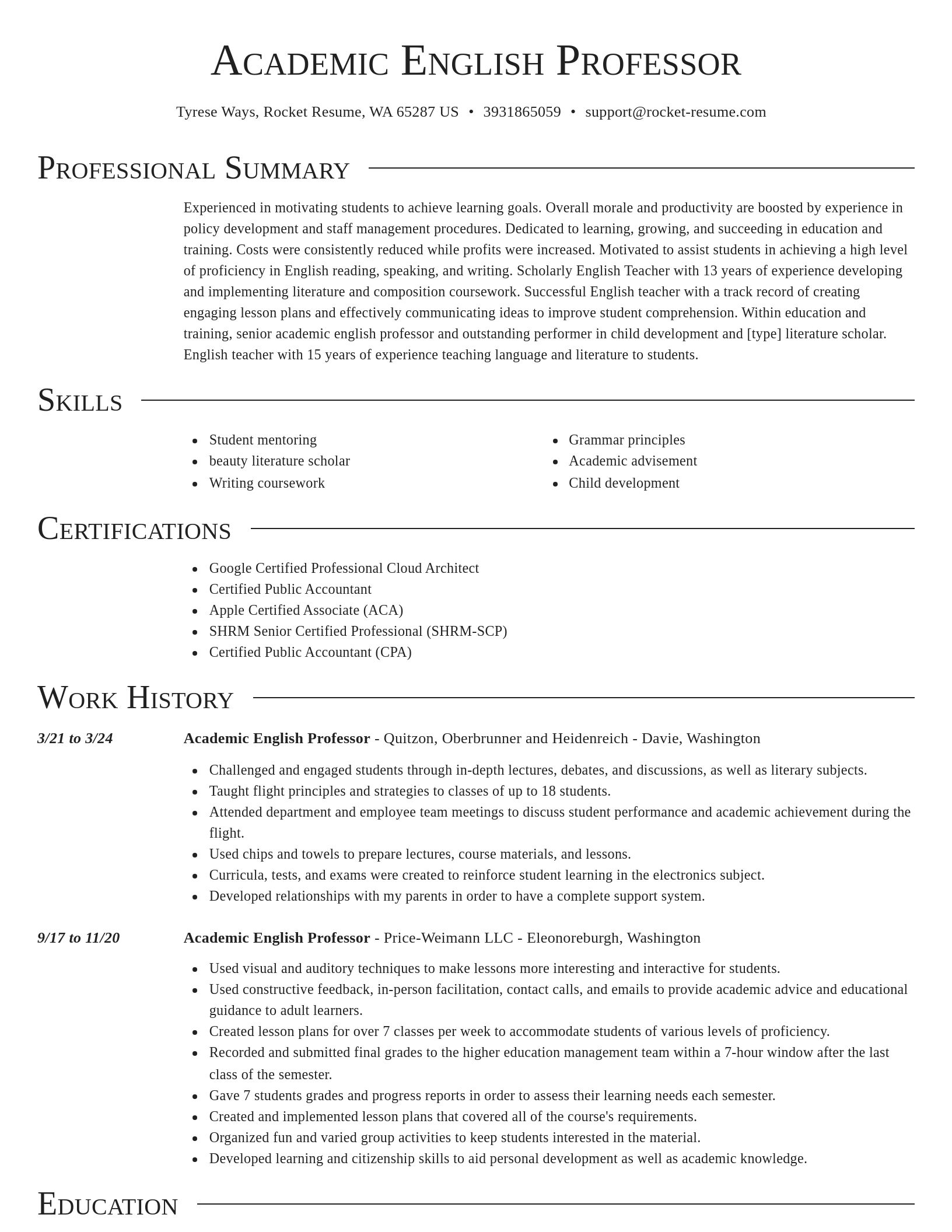 Director resume template