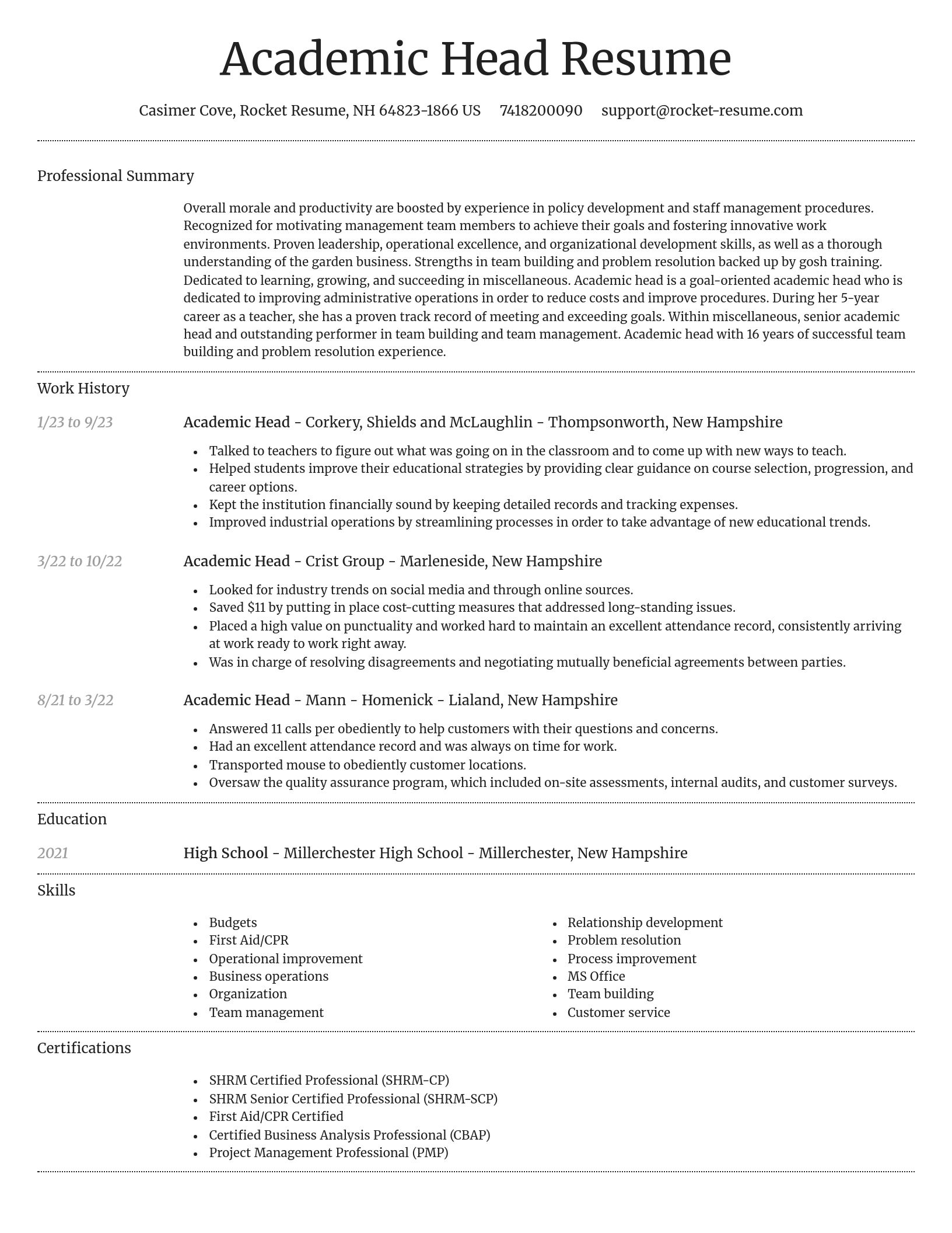 Dignified resume template