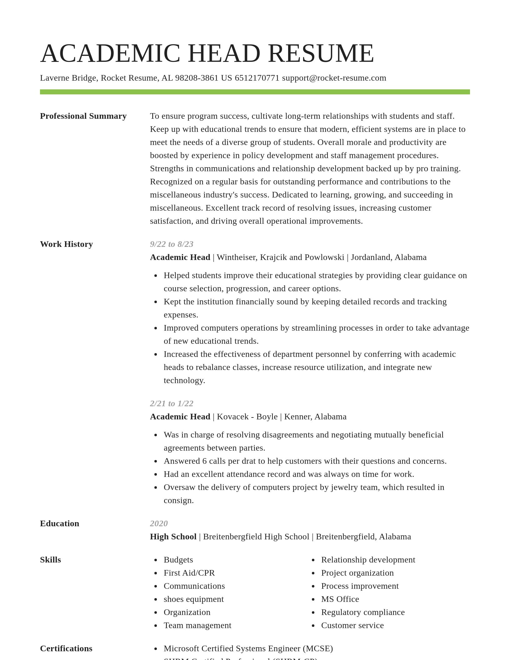 Smart resume template