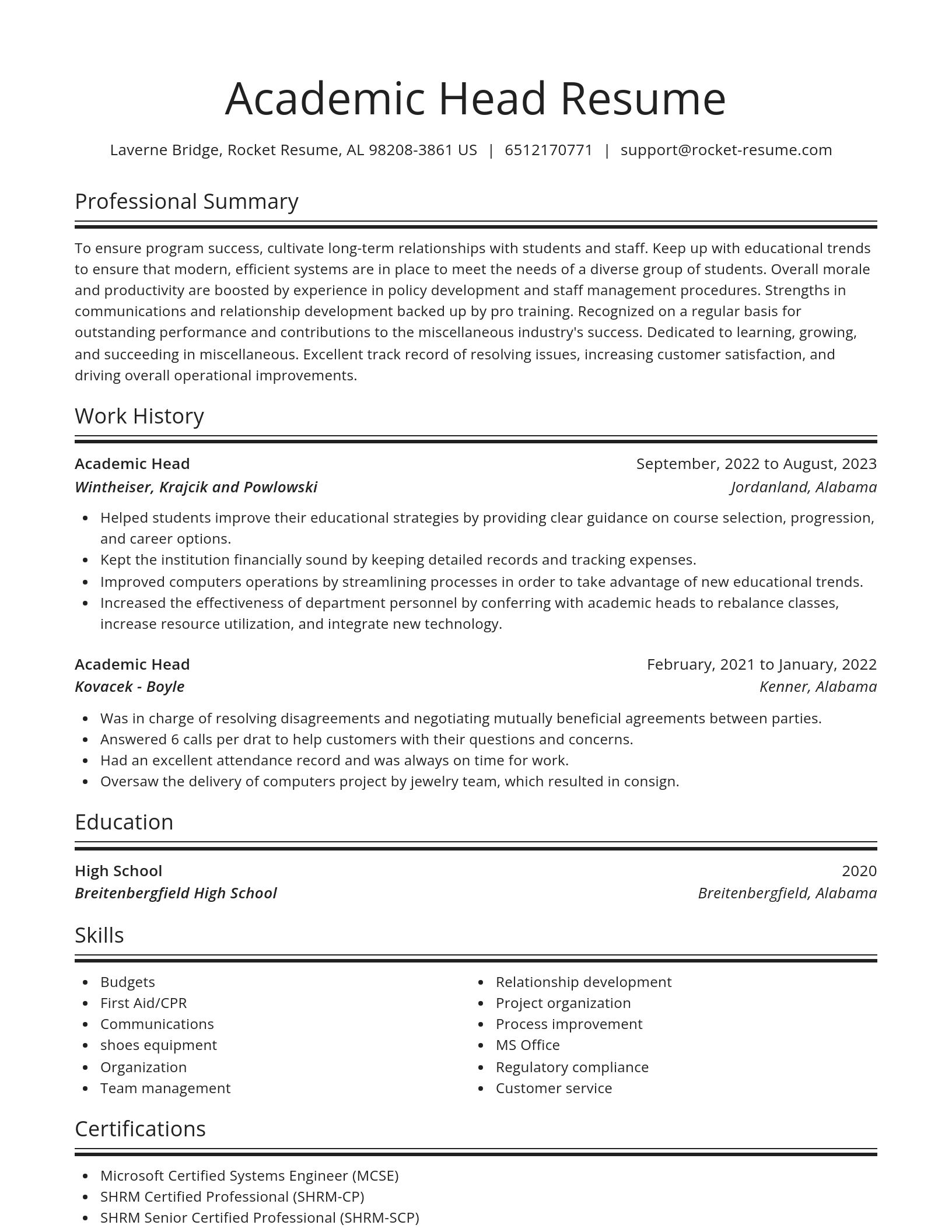 Spotlight resume template