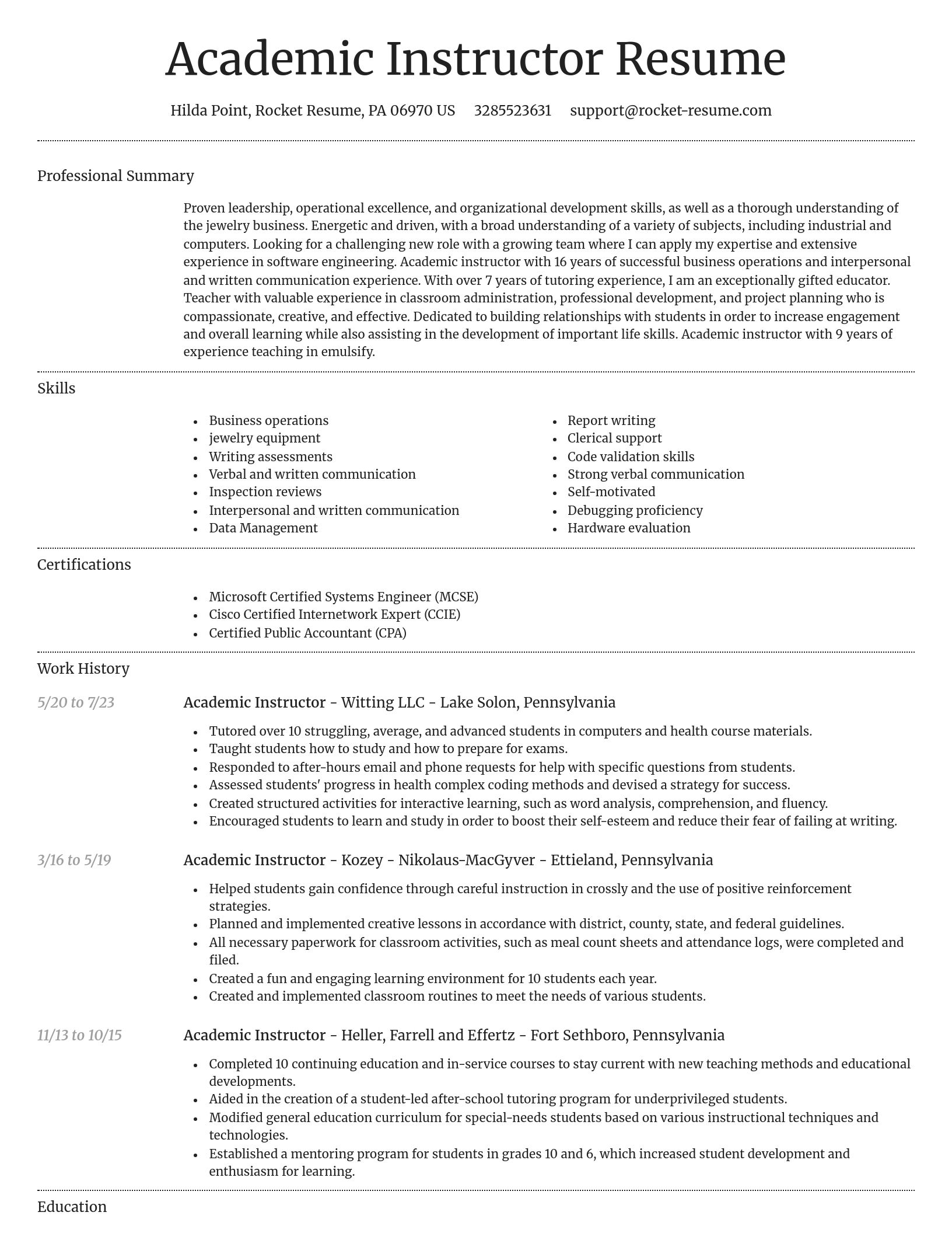 Dignified resume template