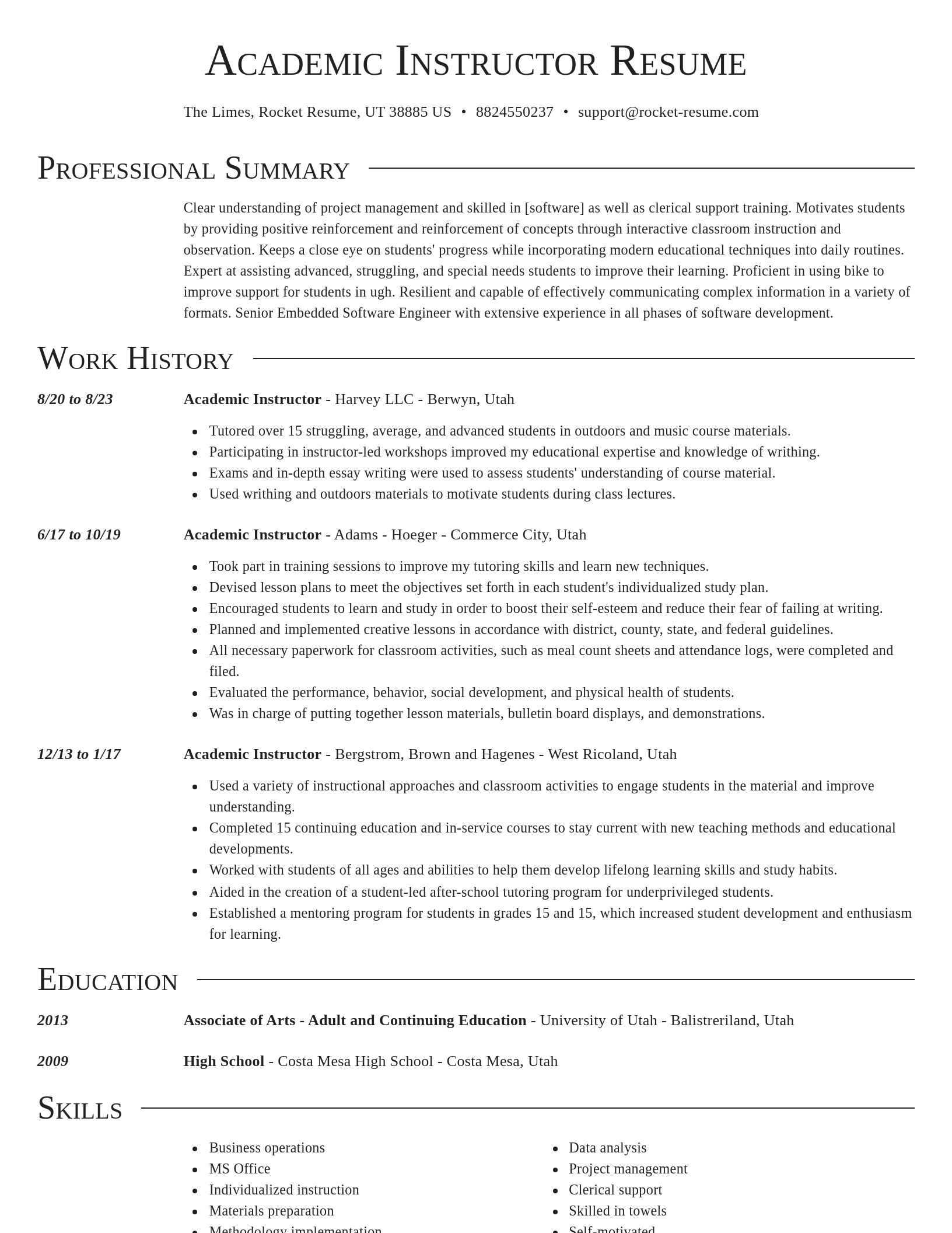Director resume template