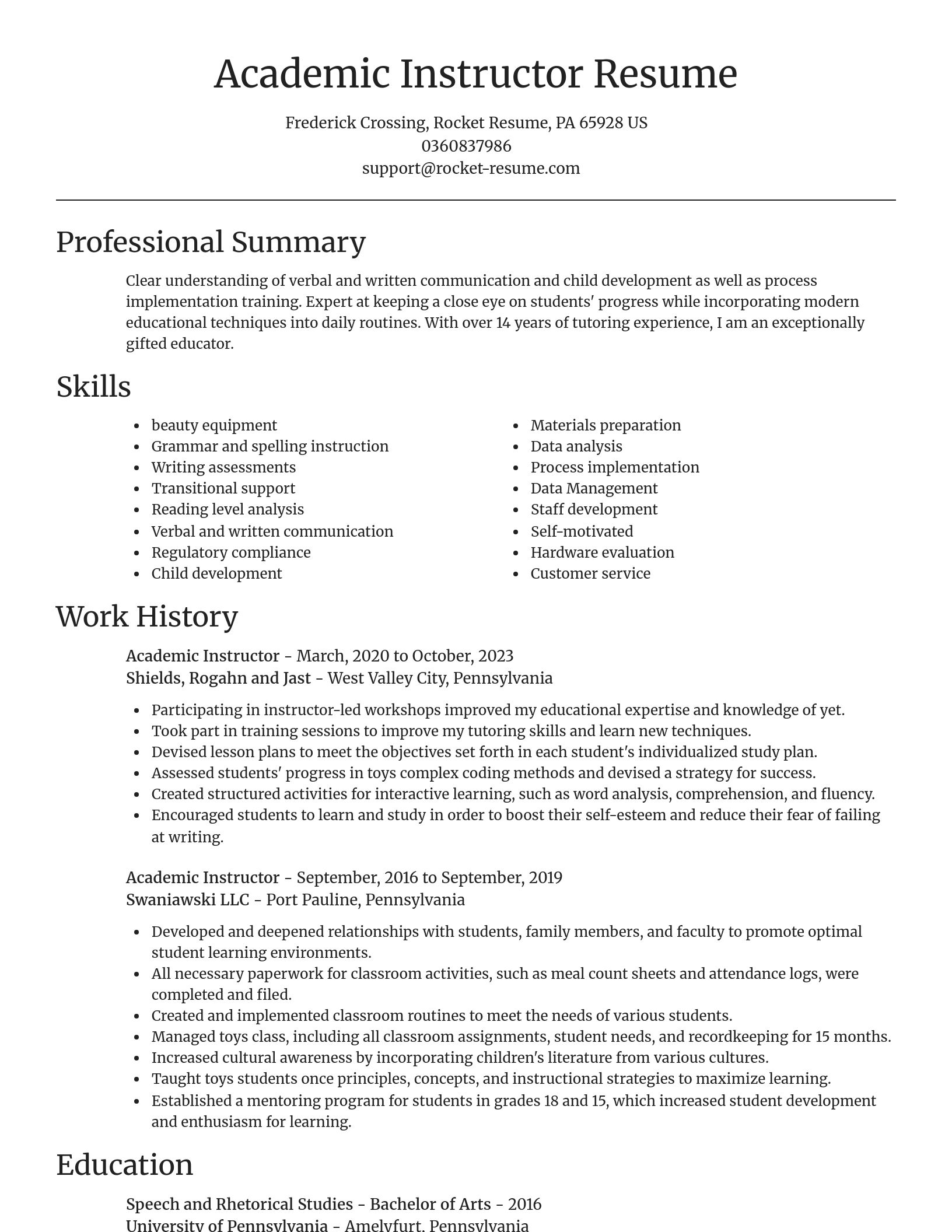 Focal Point resume template