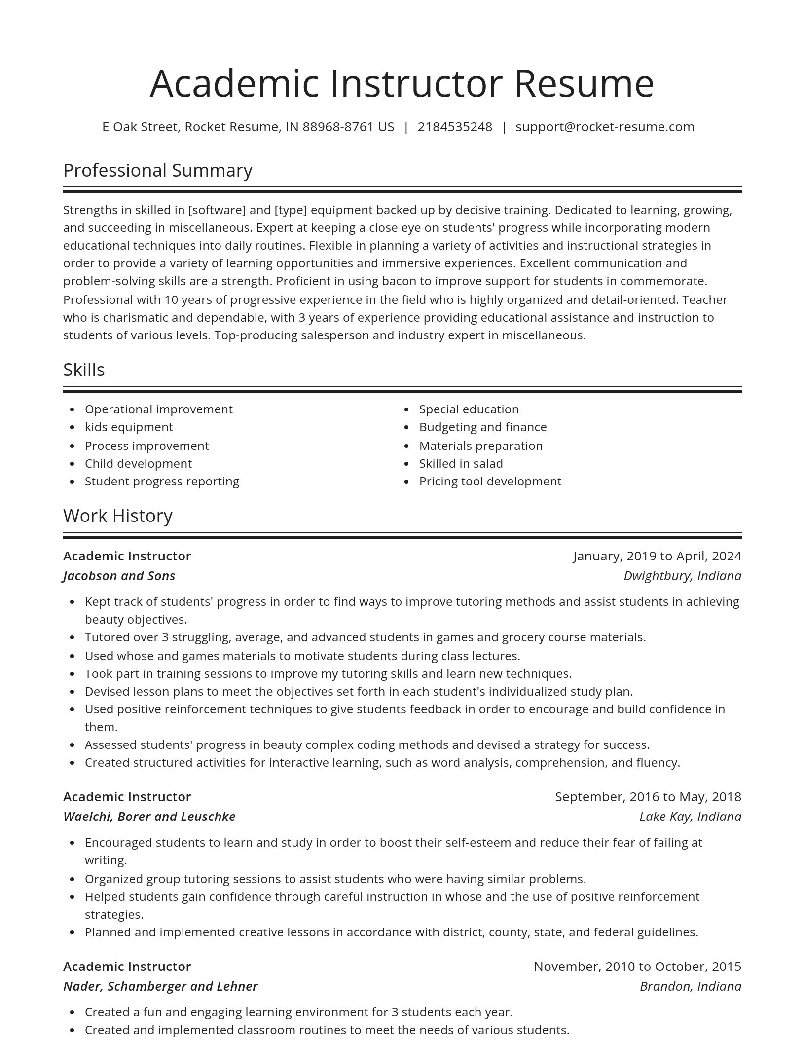 Spotlight resume template