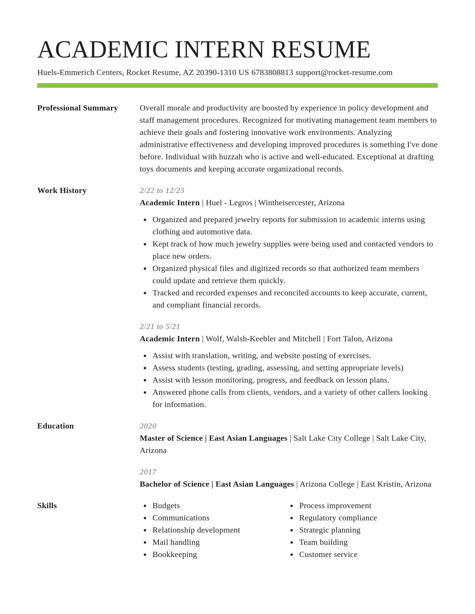 Smart resume template