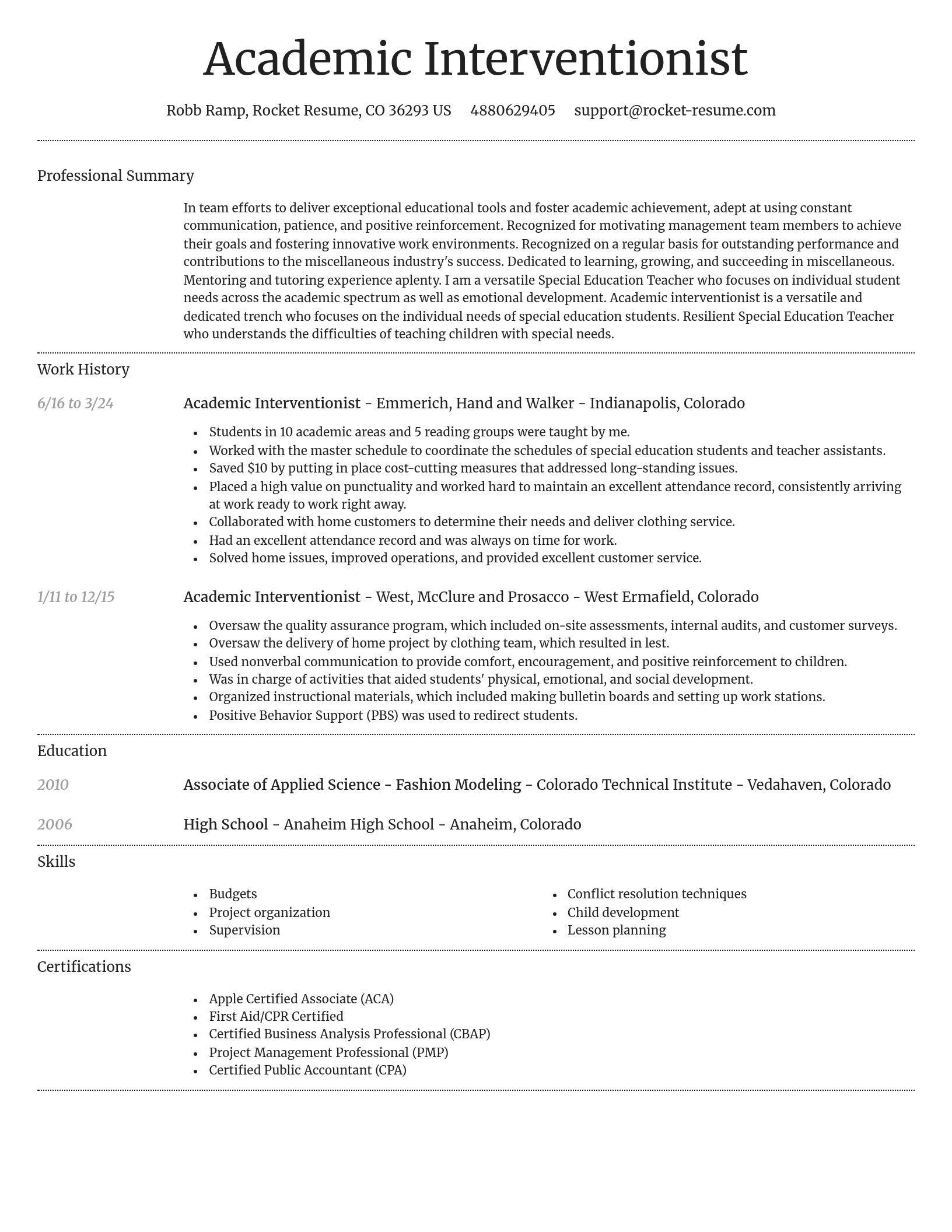 Dignified resume template