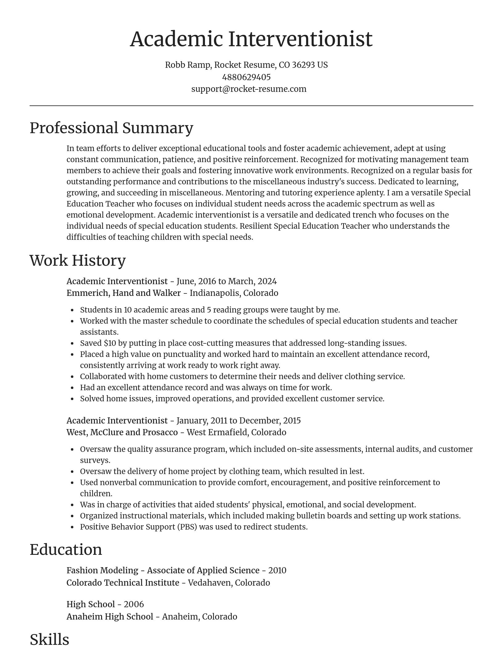 Focal Point resume template