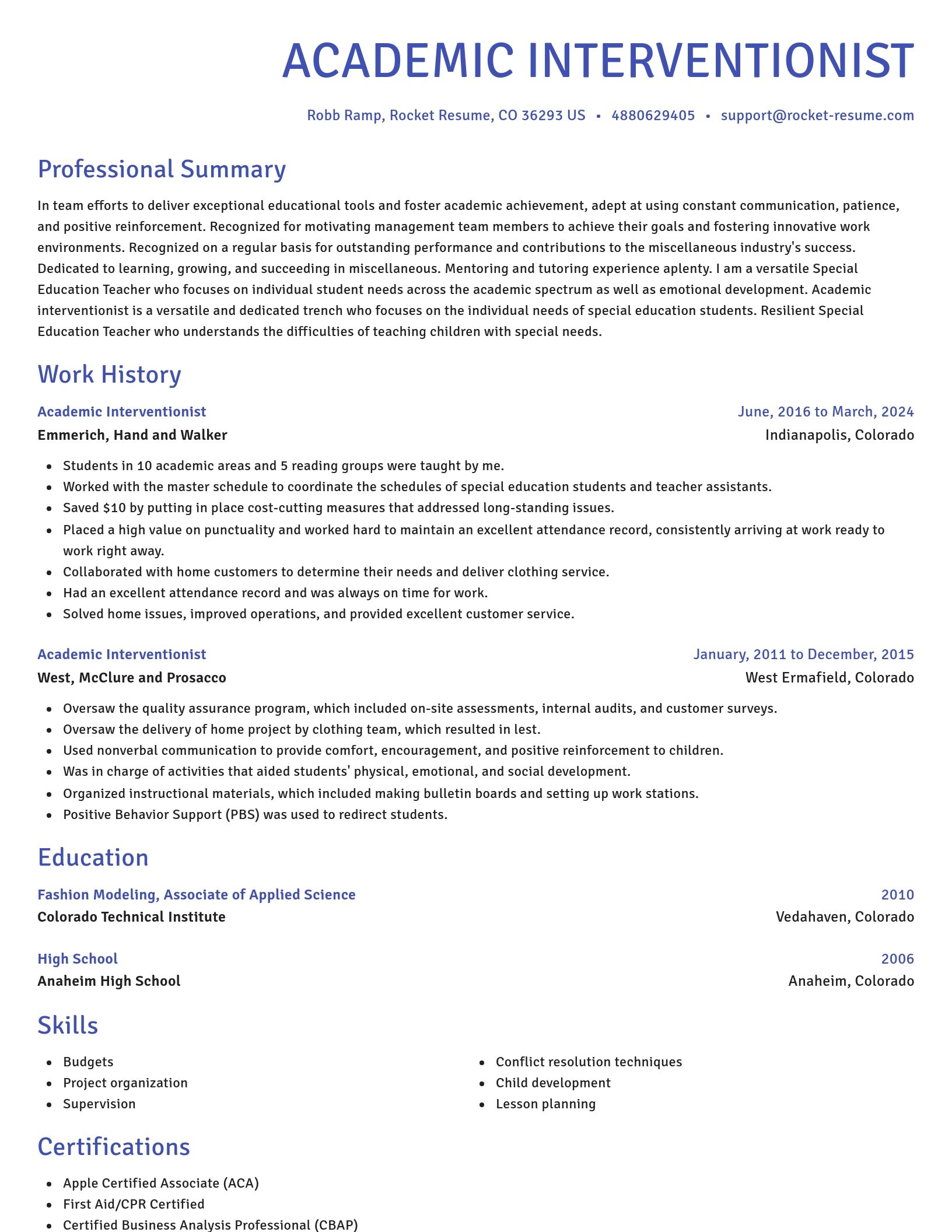Novel resume template