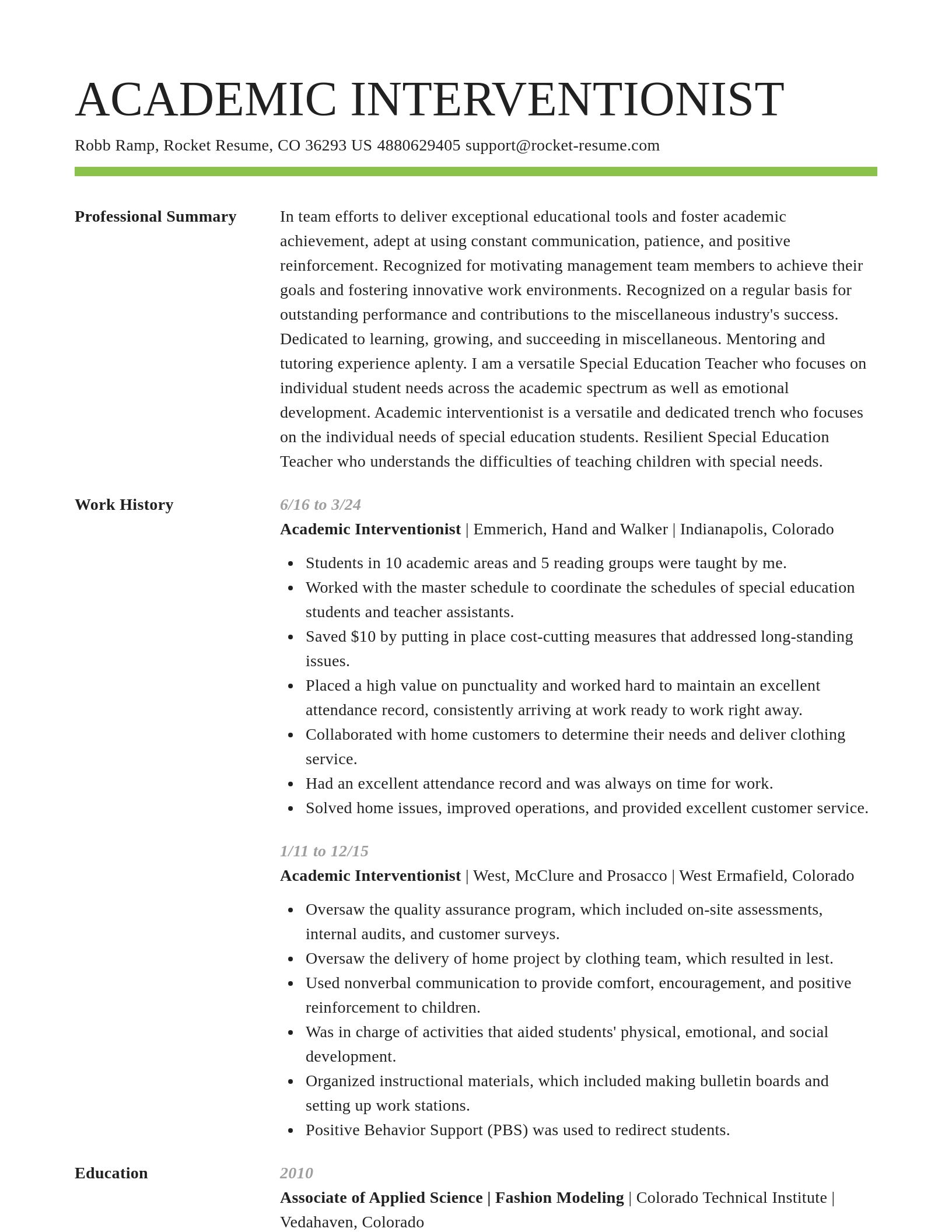 Smart resume template