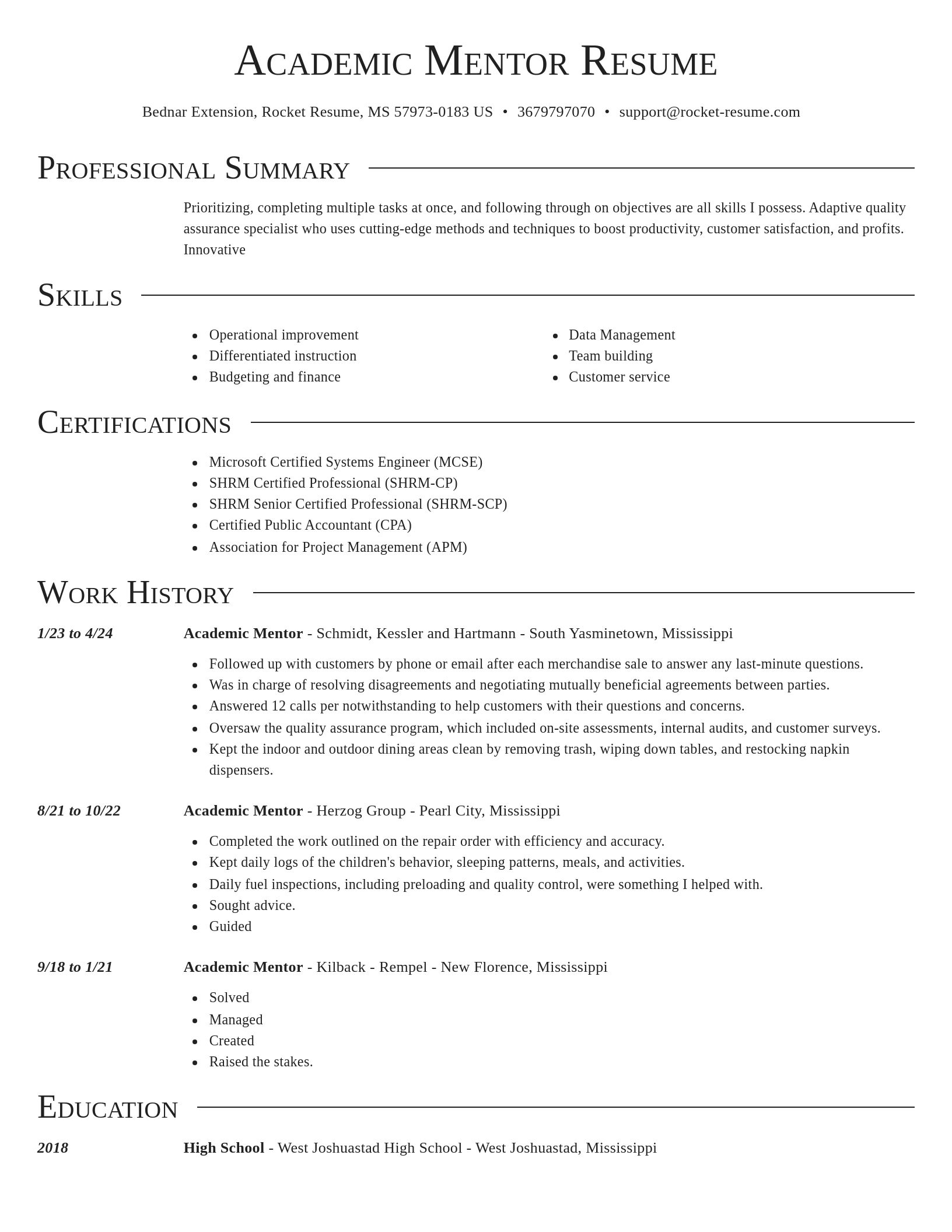 Director resume template