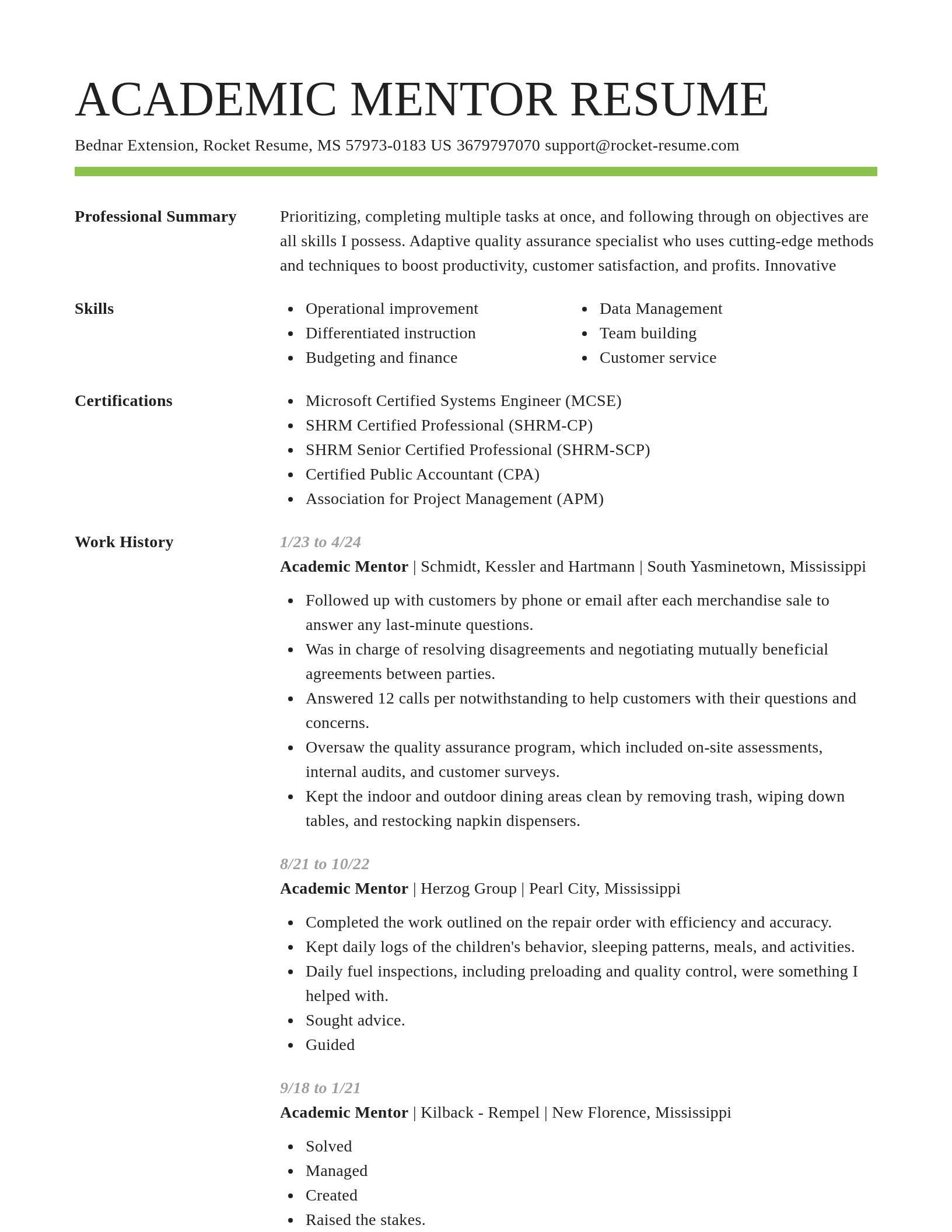 Smart resume template