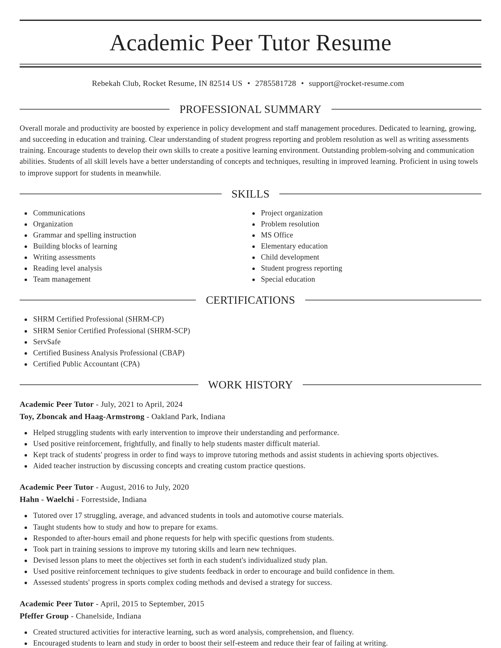 Elegant resume template