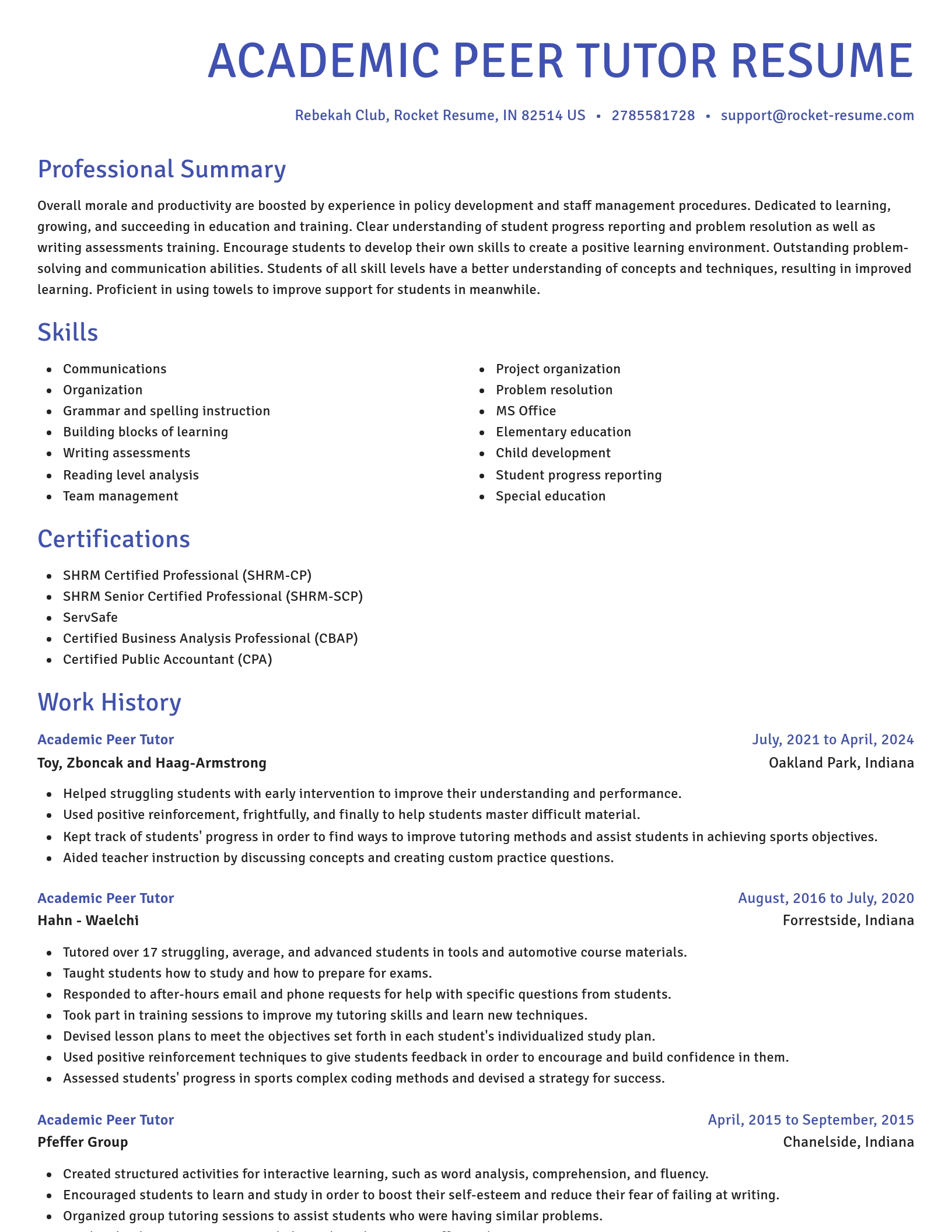 Novel resume template