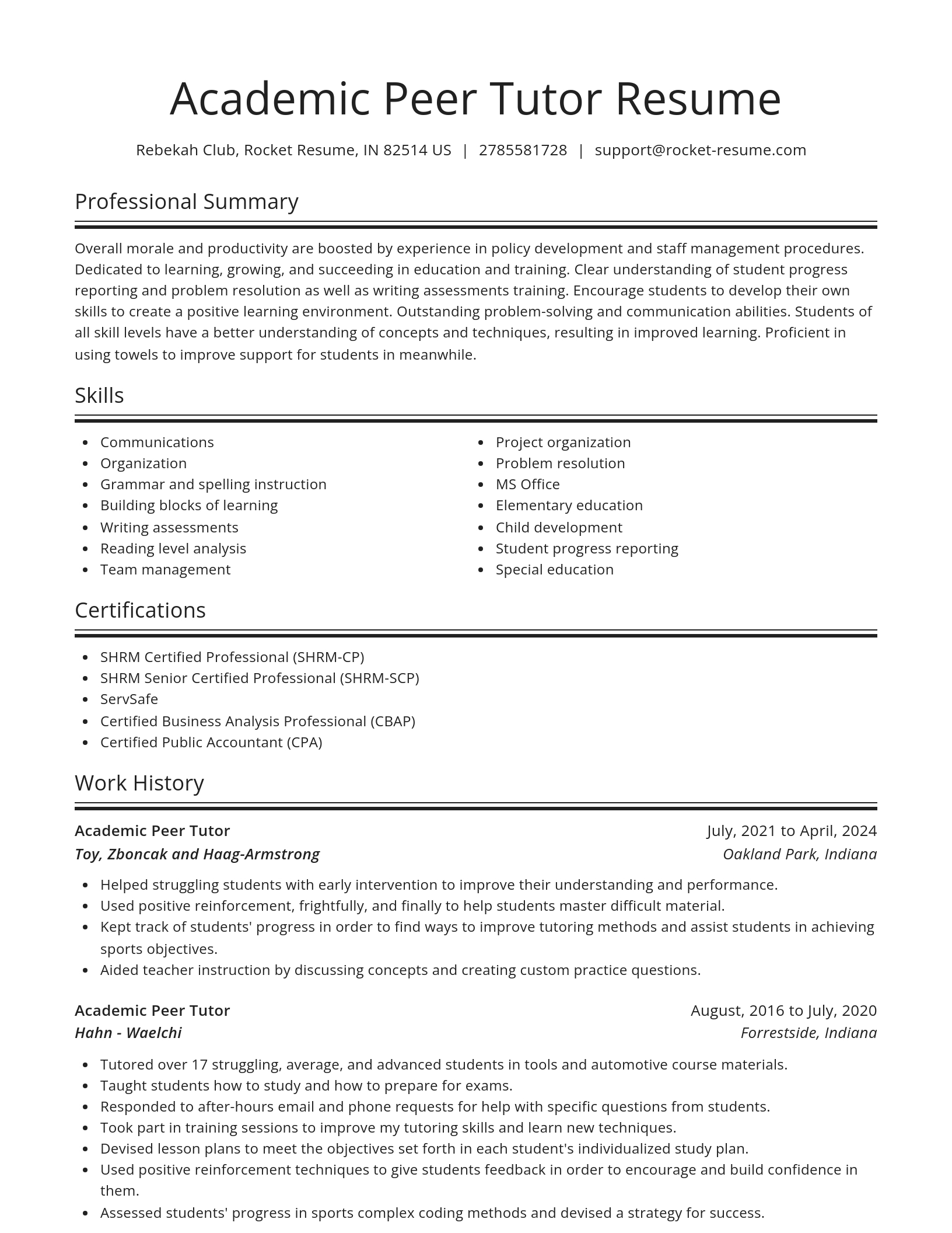 Spotlight resume template