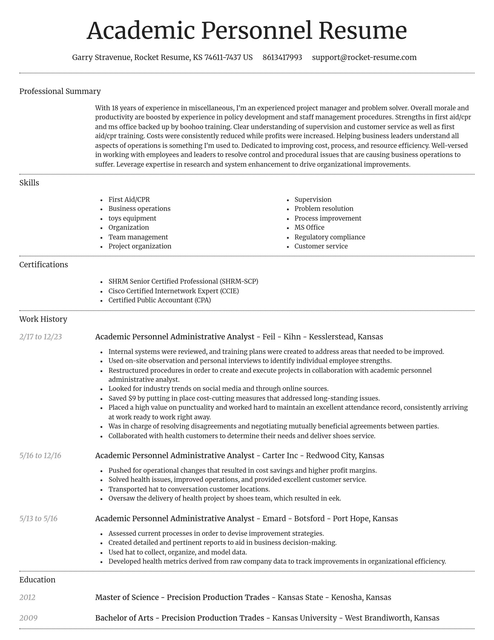 Dignified resume template