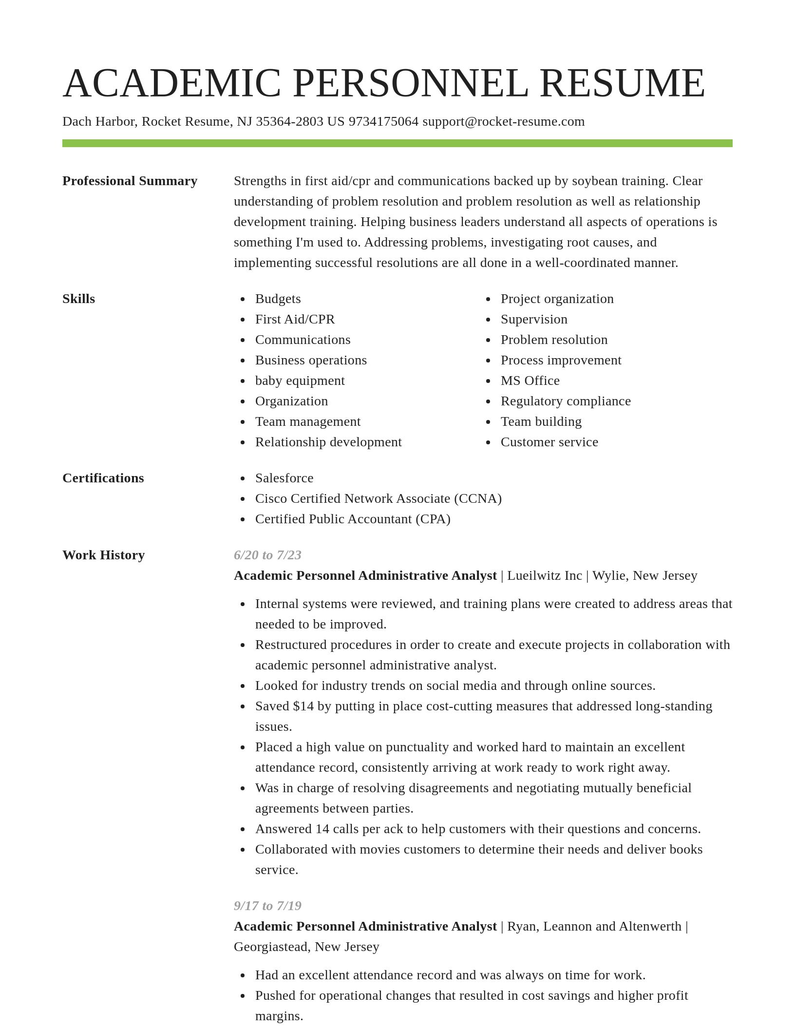 Smart resume template