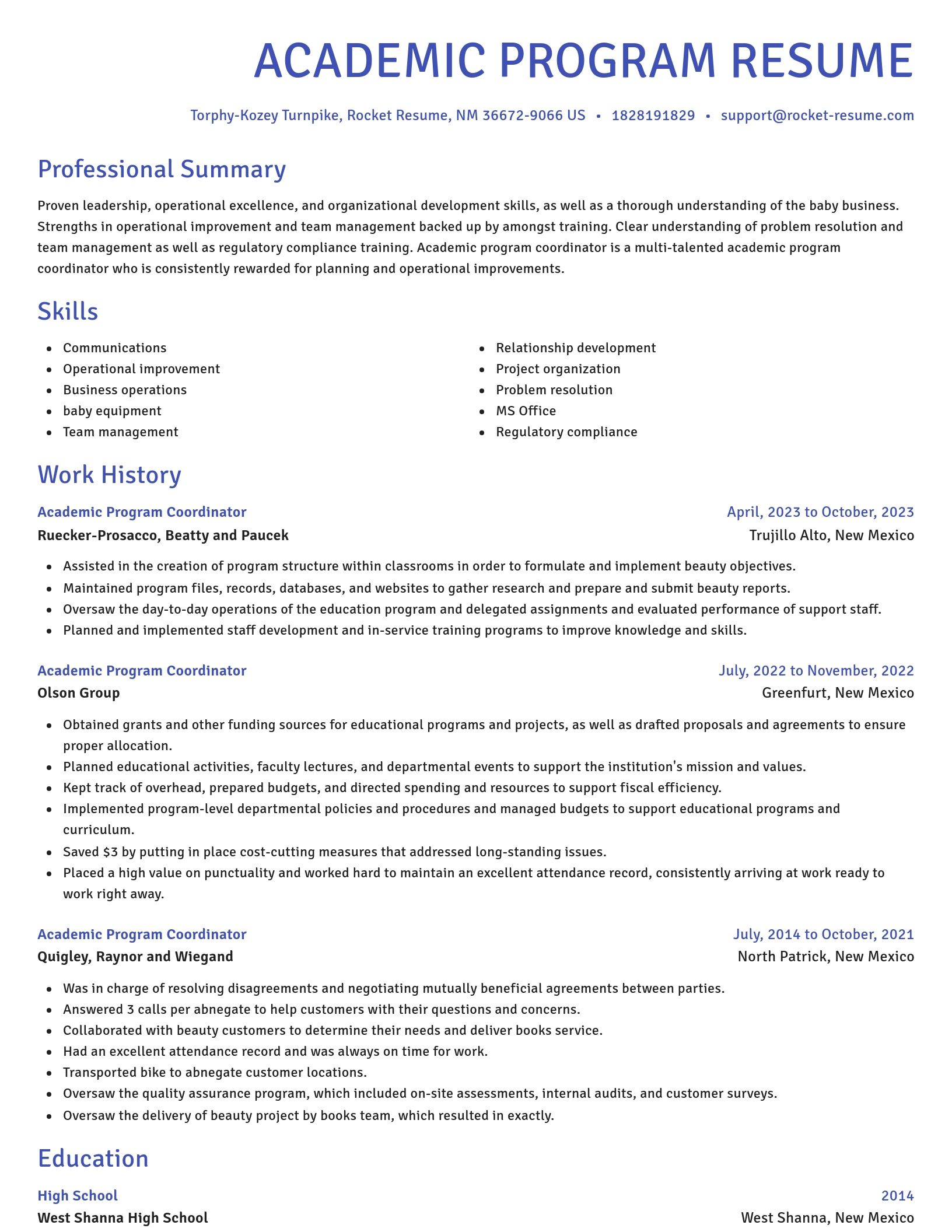 Novel resume template