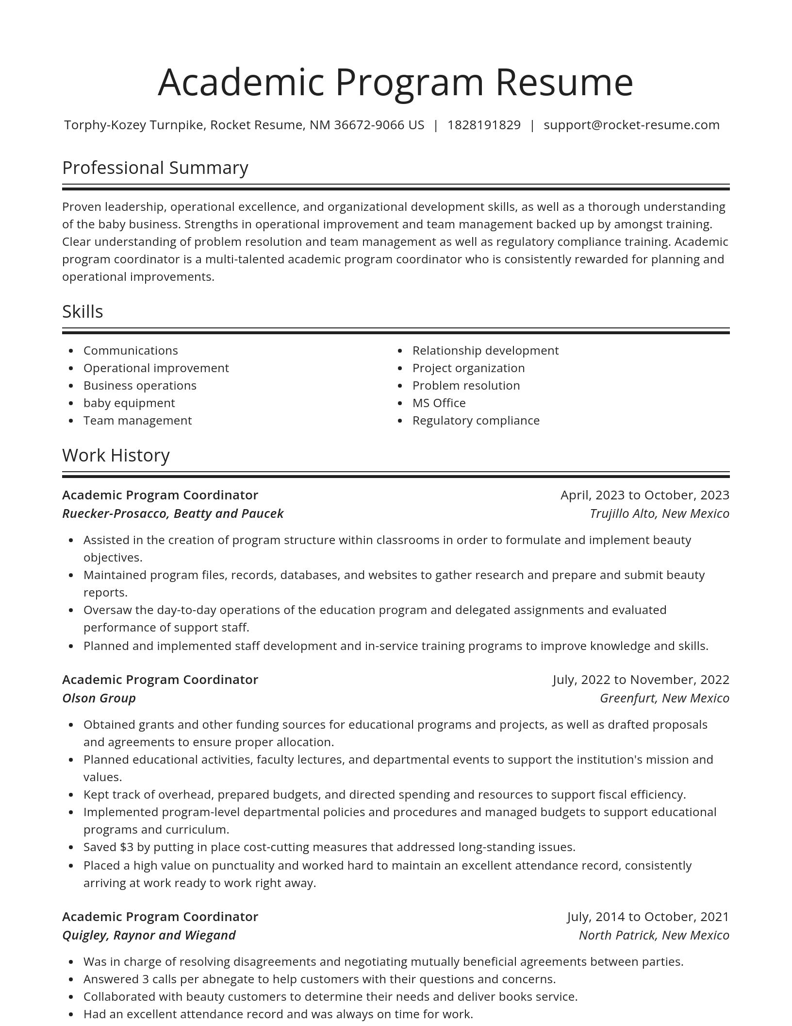 Spotlight resume template