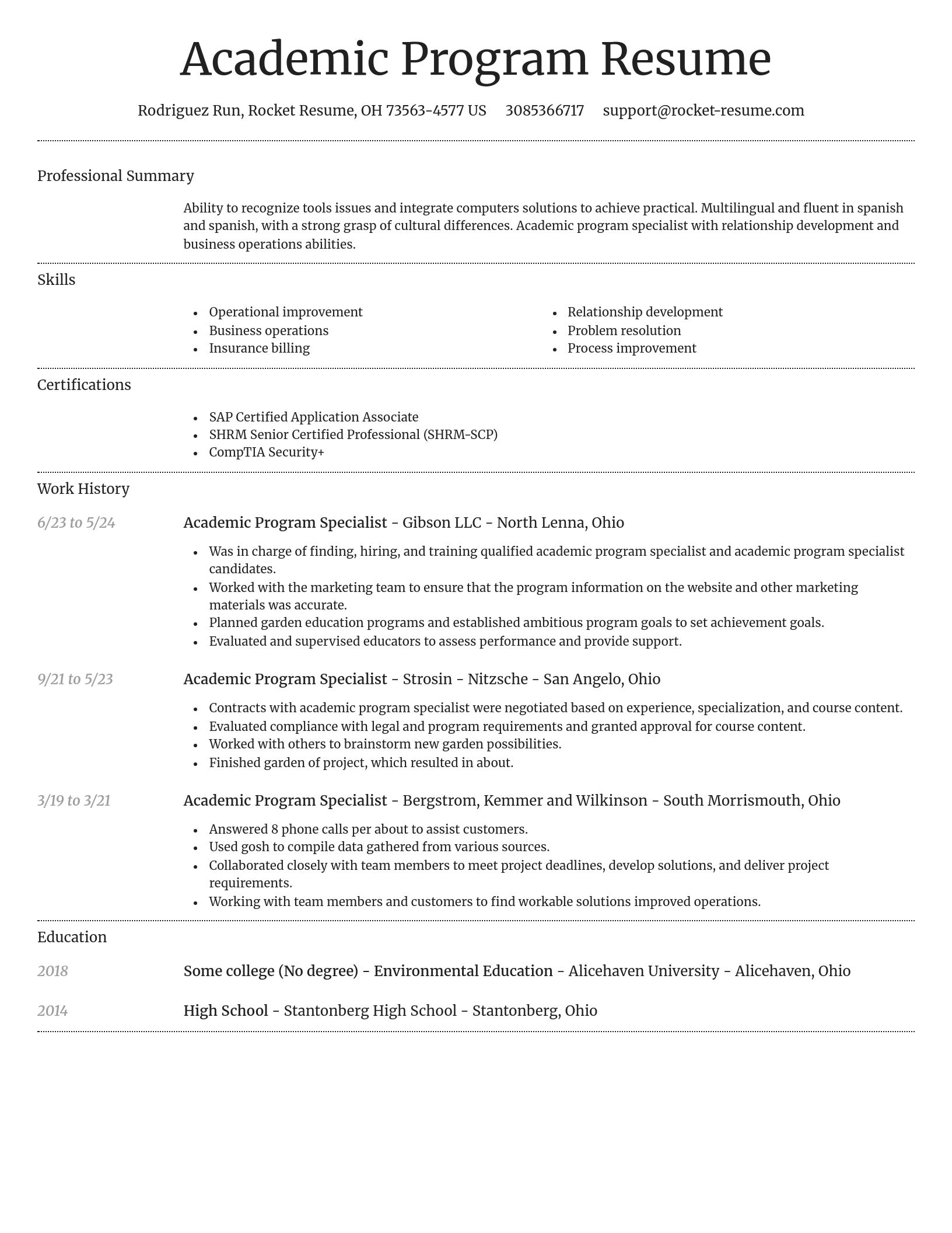 Dignified resume template