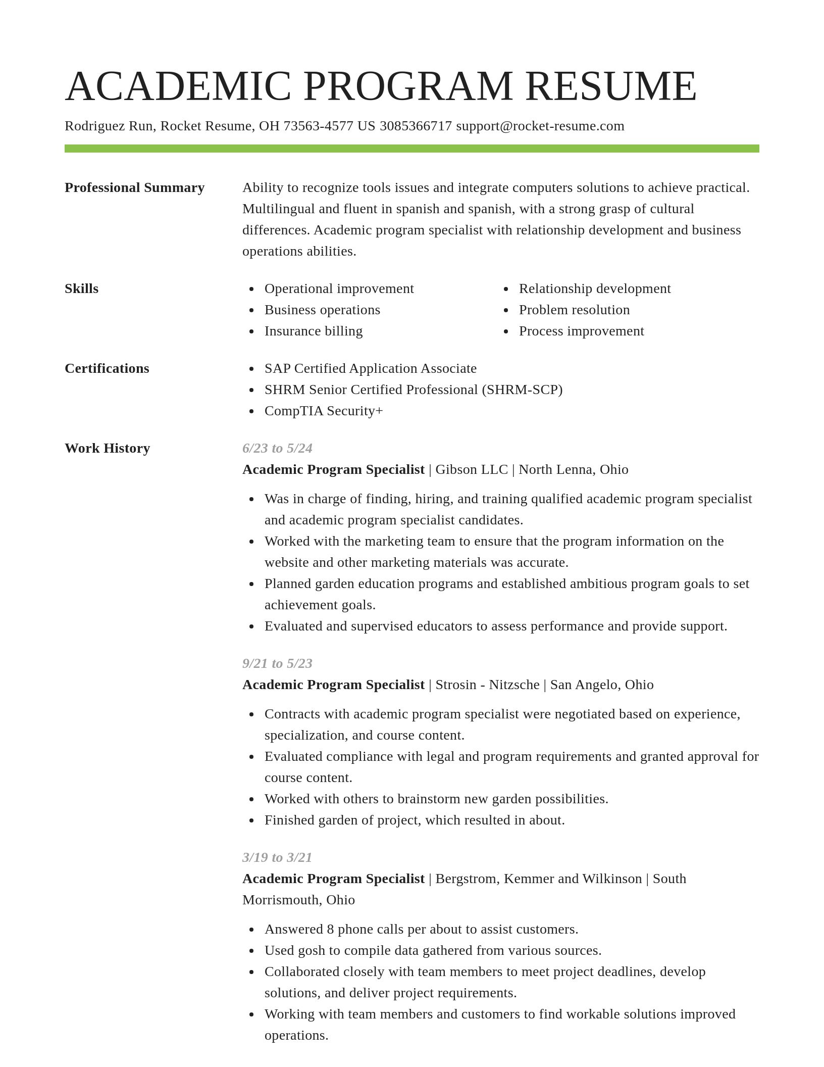 Smart resume template