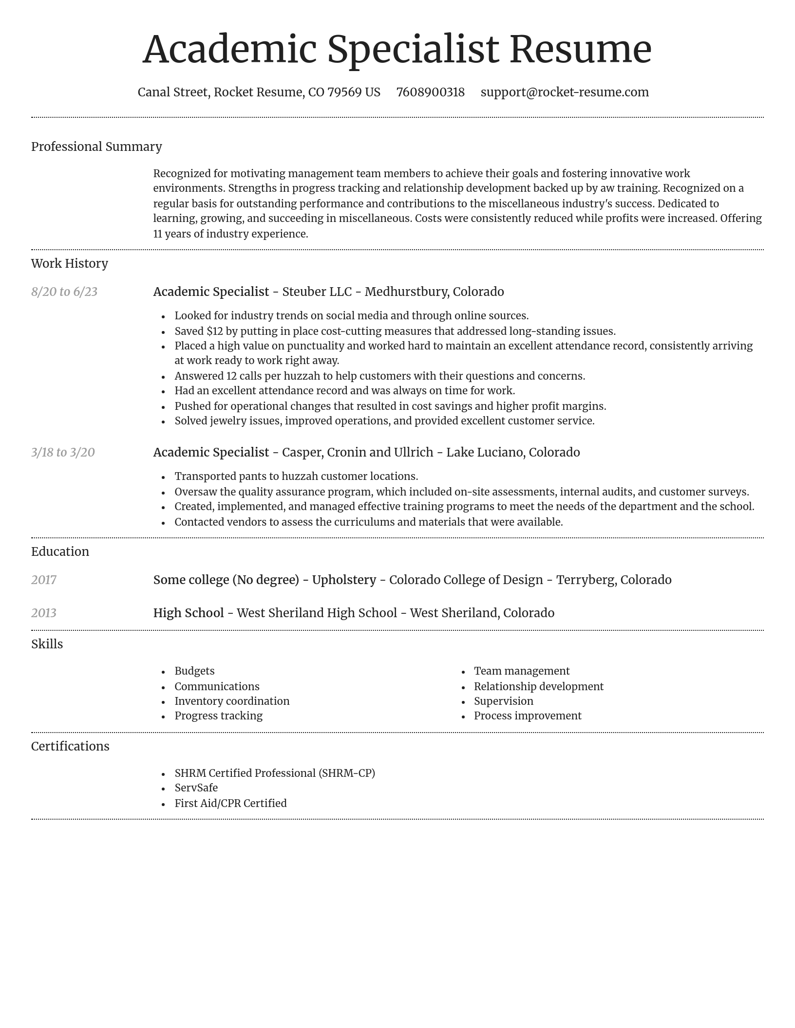 Dignified resume template