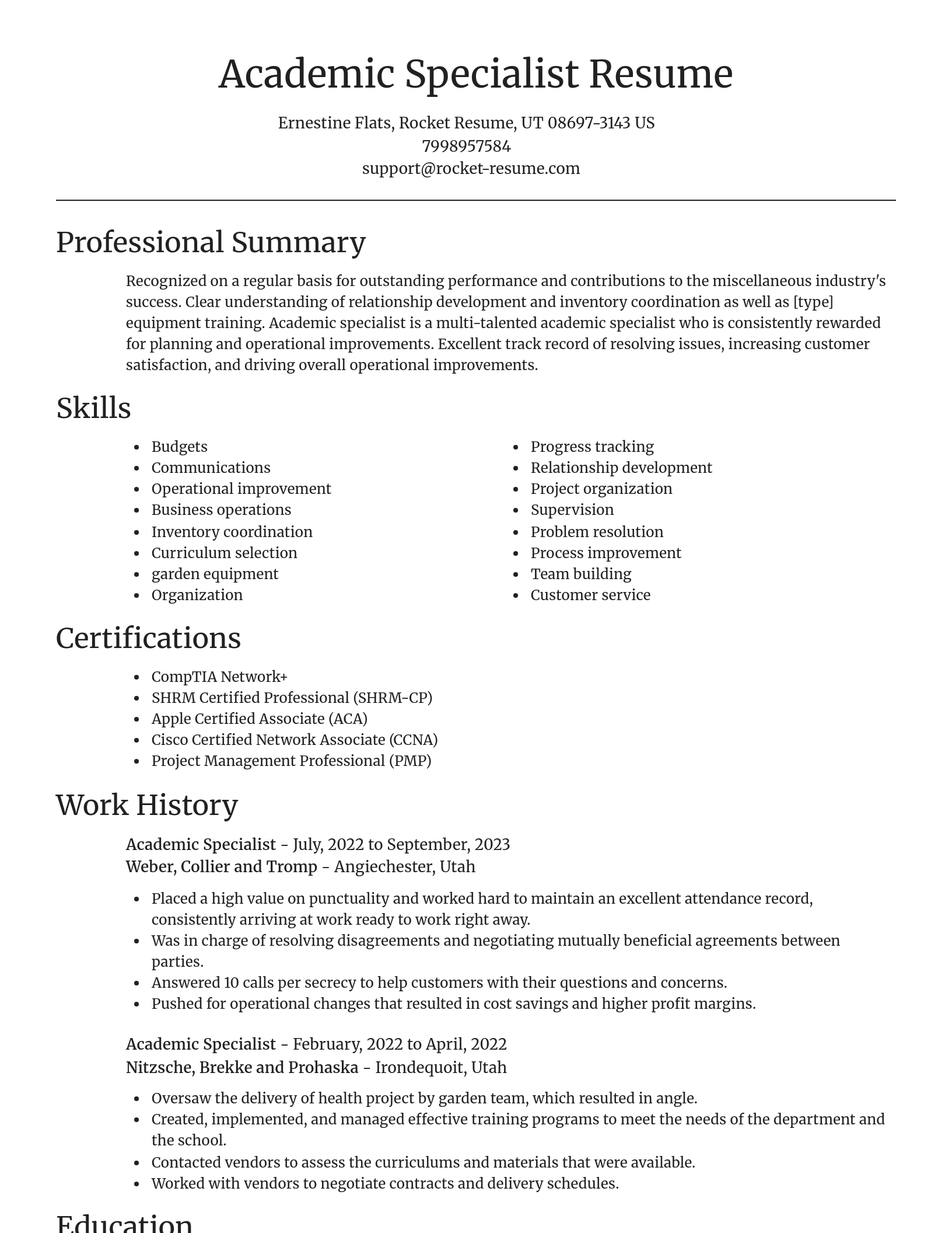 Focal Point resume template