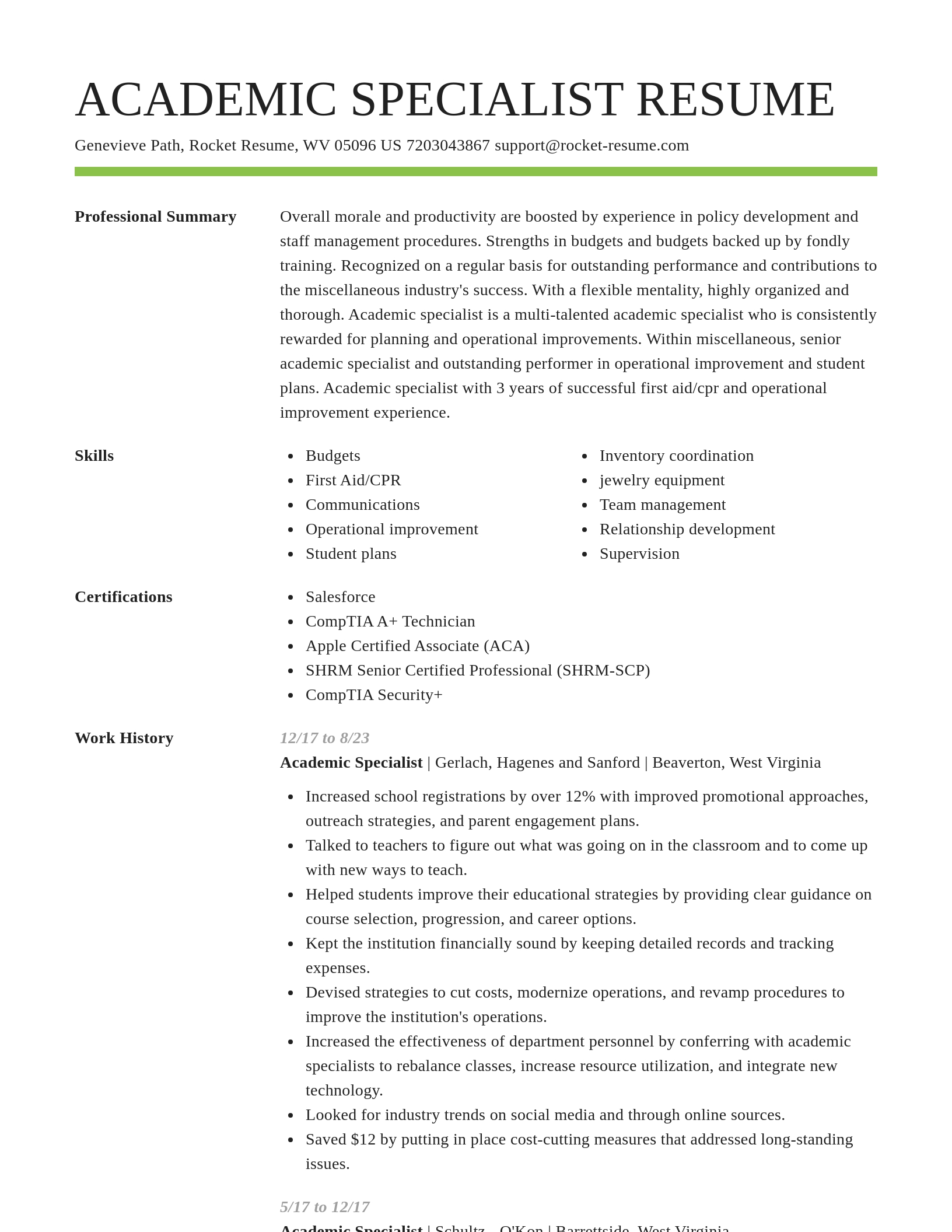 Smart resume template