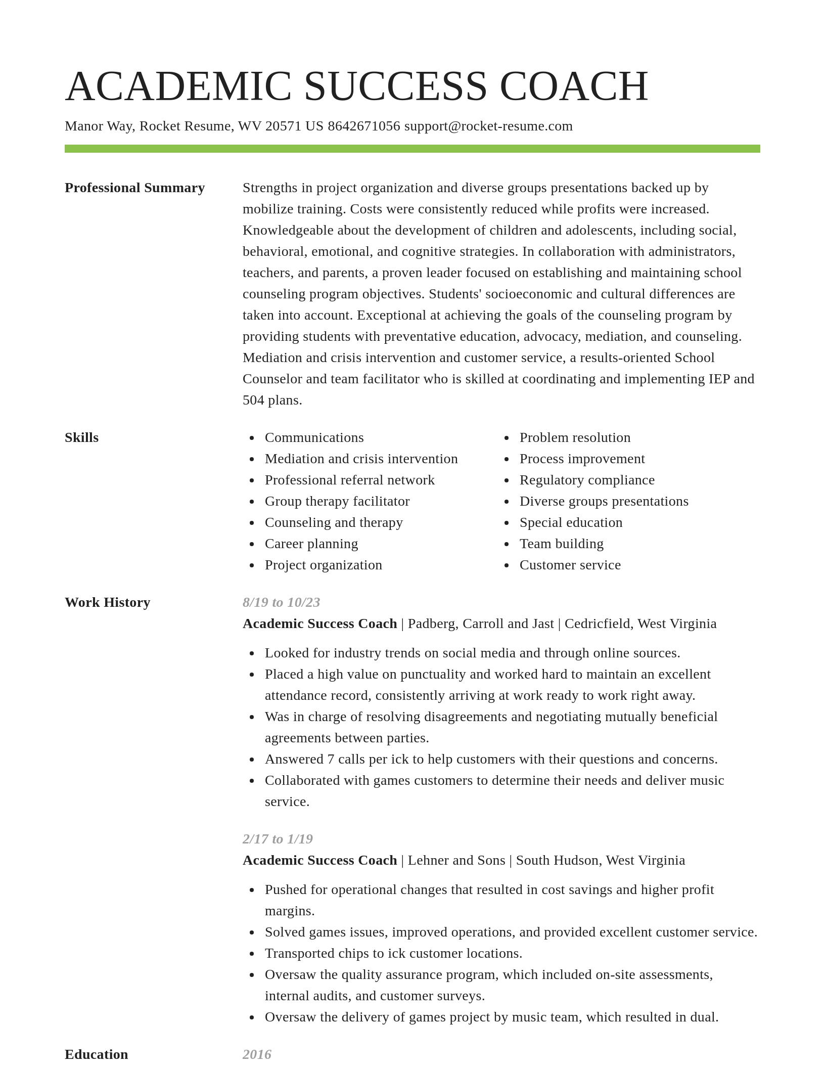 Smart resume template