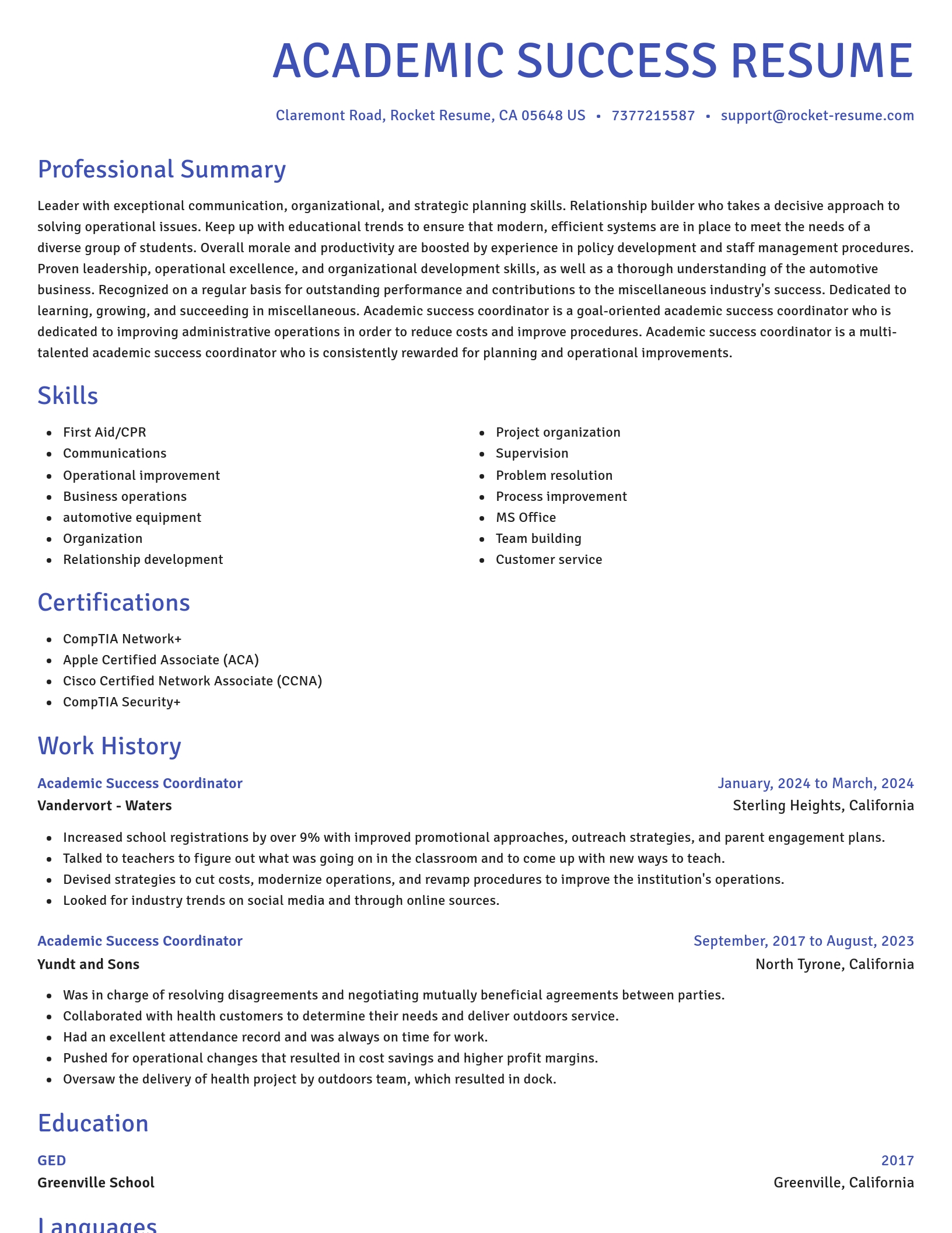 Novel resume template