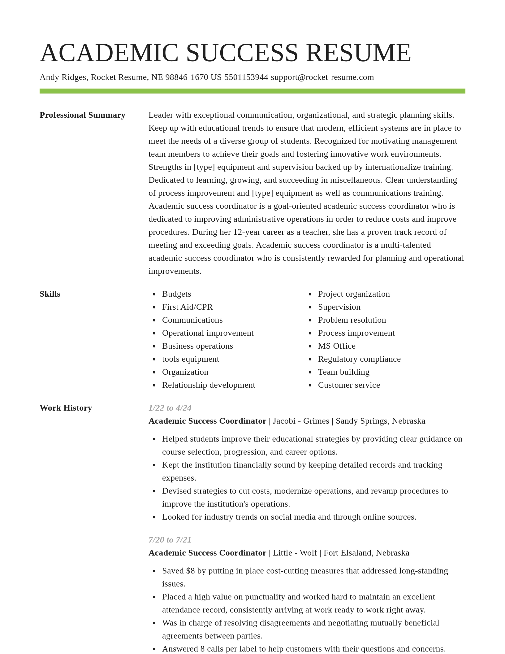 Smart resume template