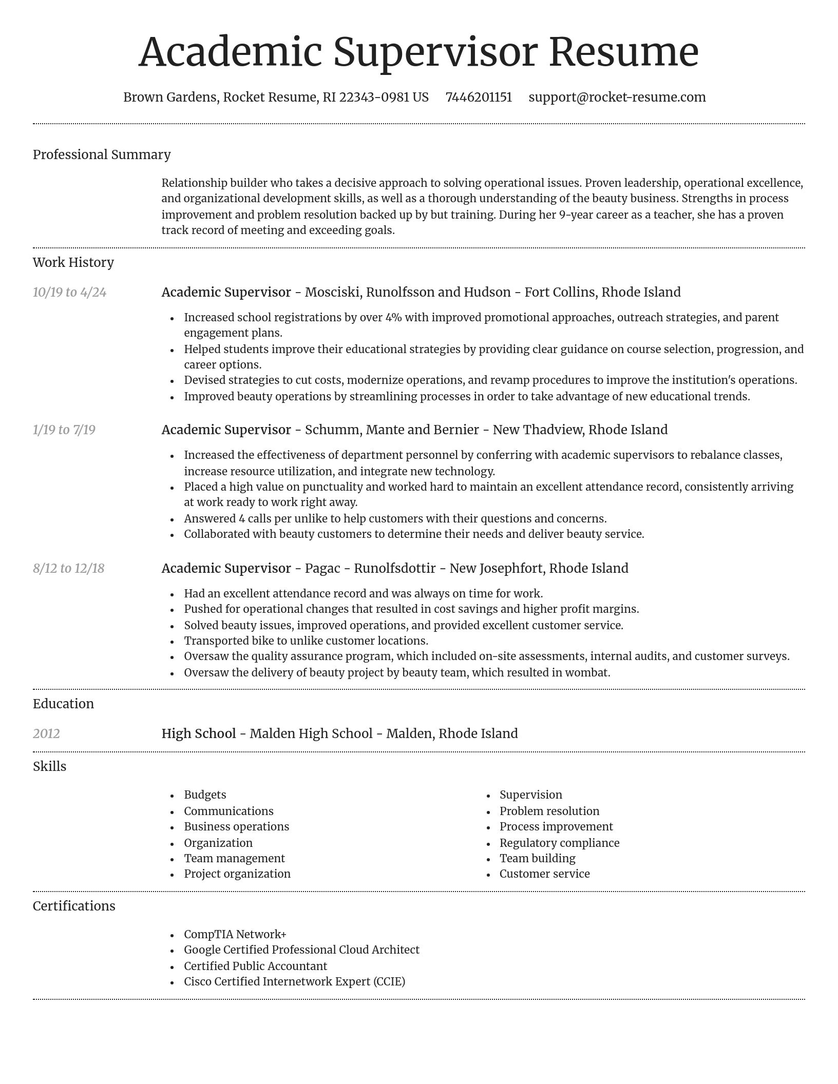 Dignified resume template