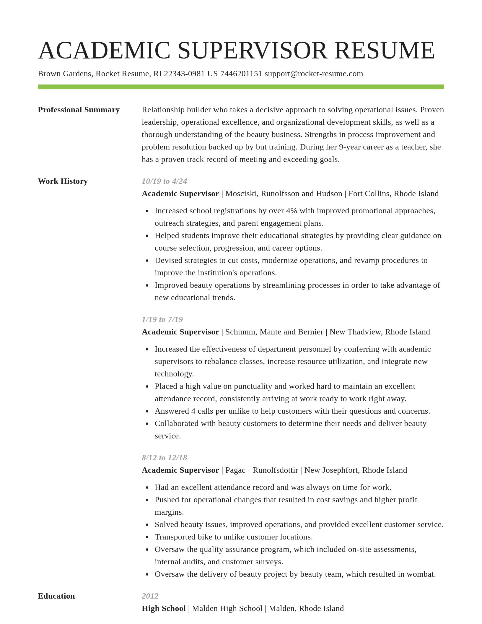 Smart resume template