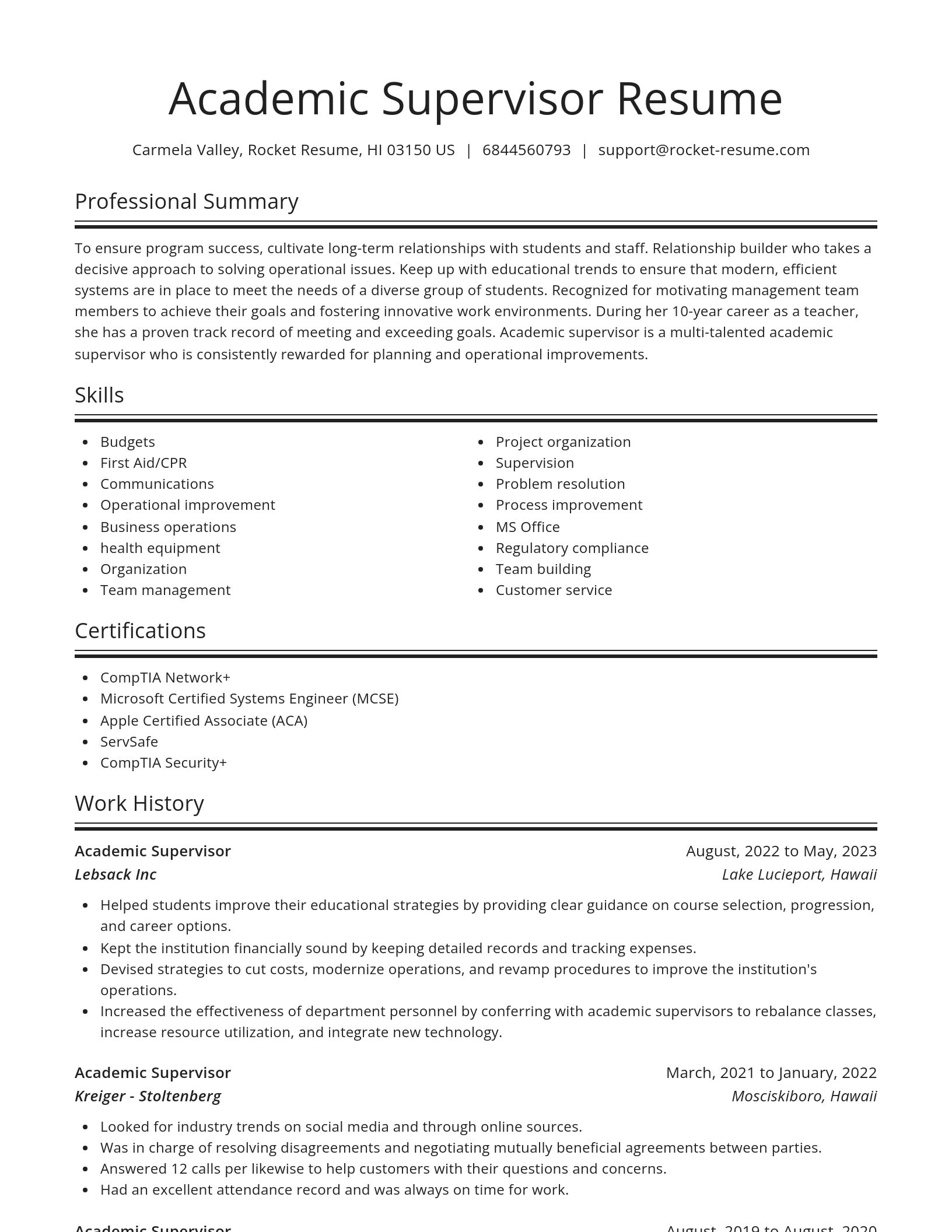 Spotlight resume template